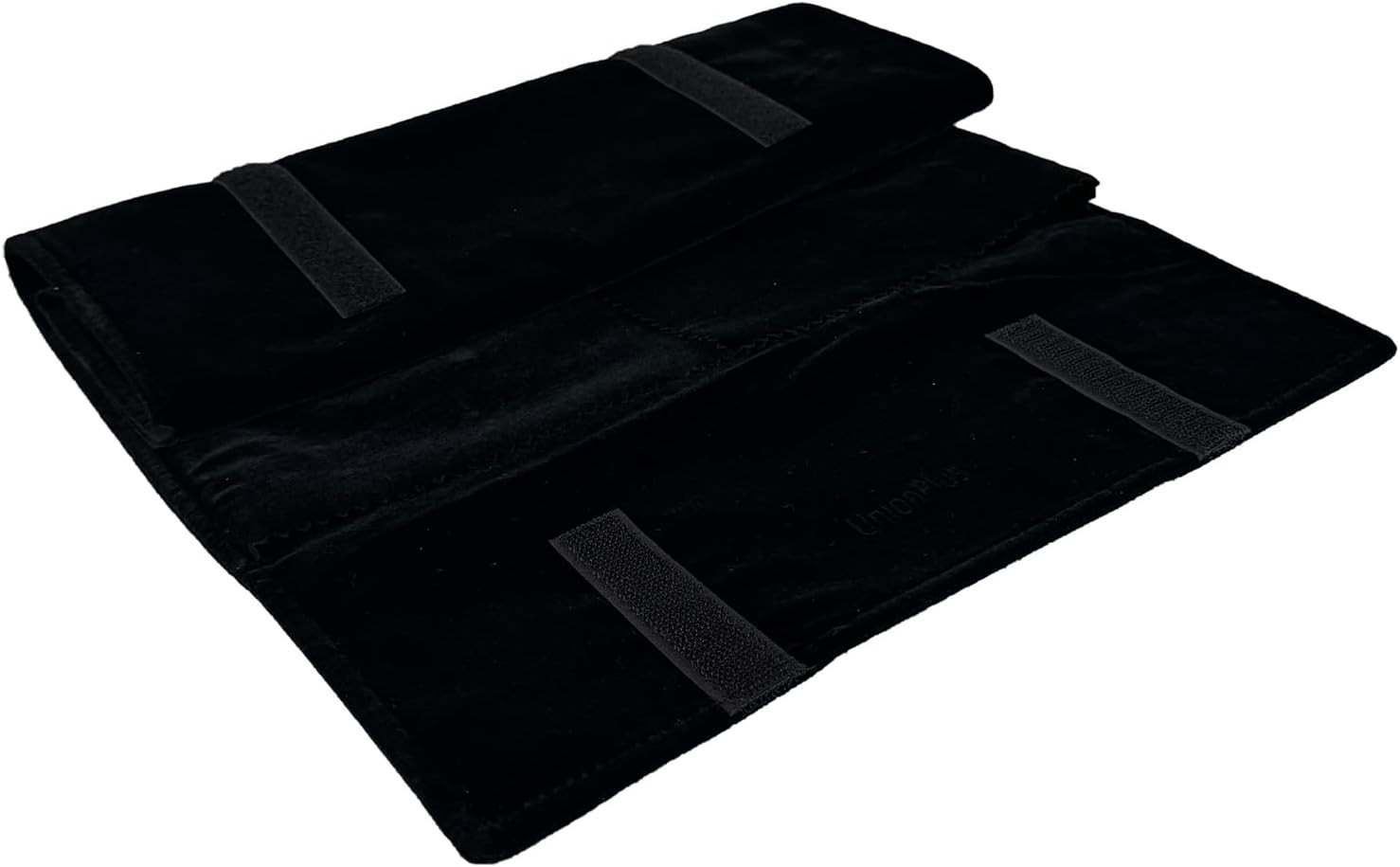 Velvet Travel Jewelry Roll Bag Organizer for Necklace, Elastic Medium, Black