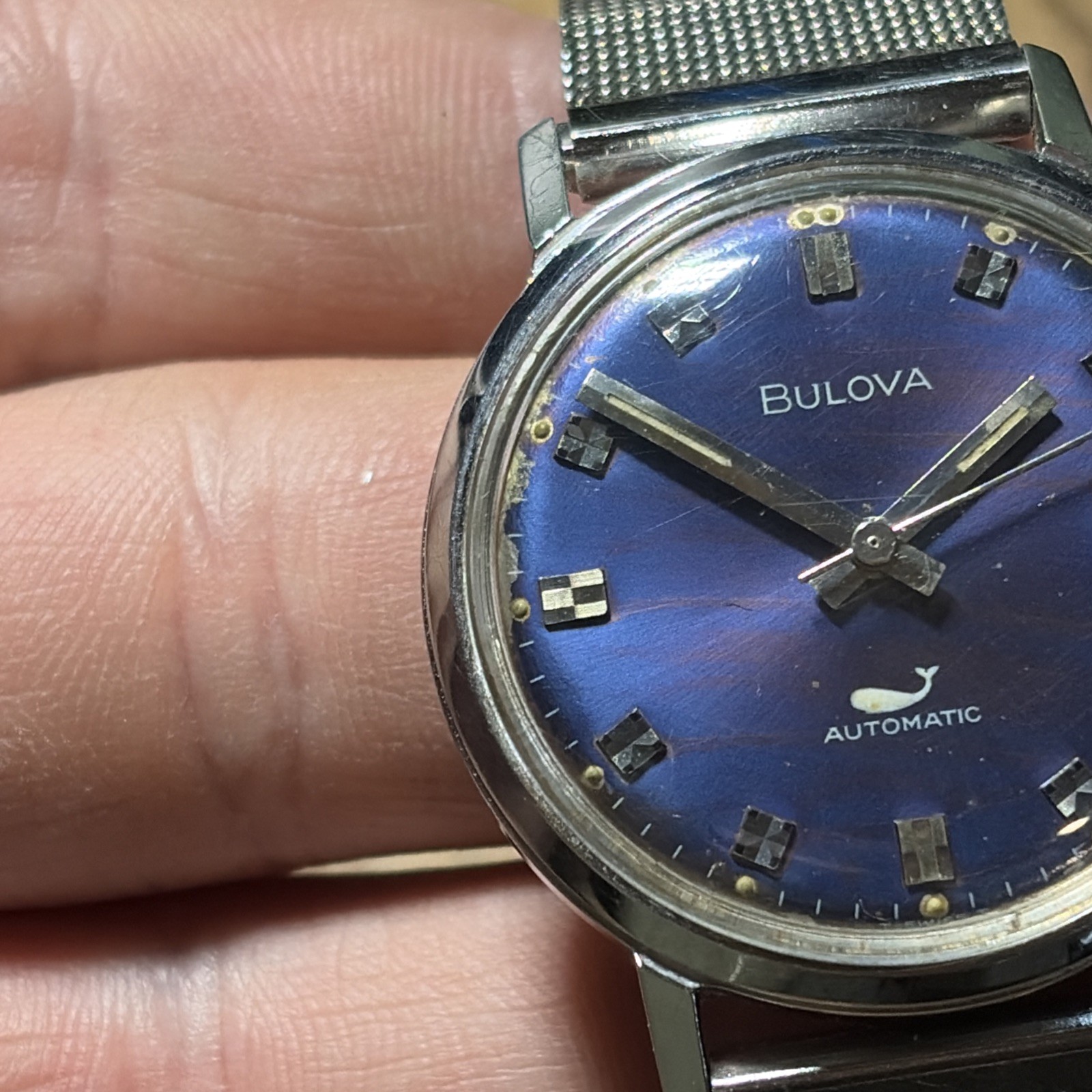 Vtg BULOVA Sea King Men’s Automatic 11 ANACD Watch Date Blue dial (Repair) READ