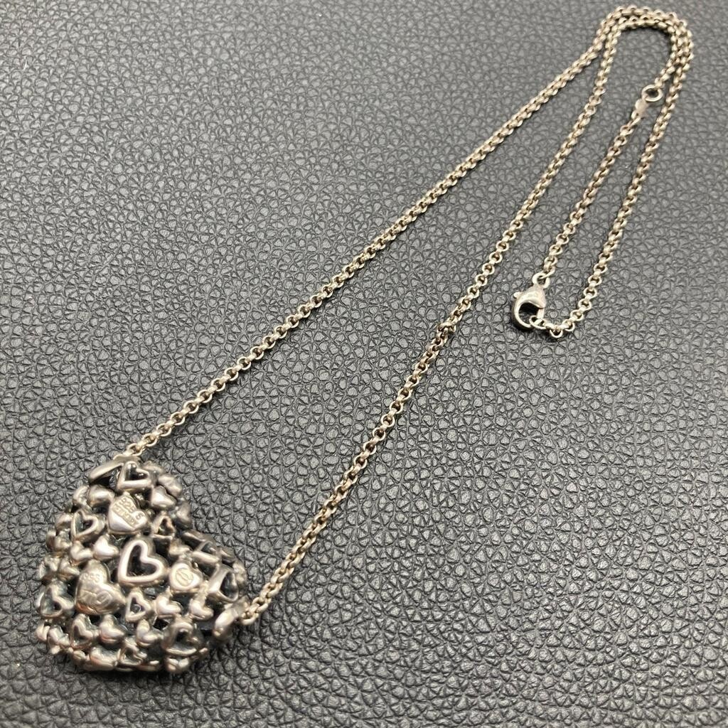 Georg Jensen Silver 925 Heart by Heart Pendant Necklace 38cm Rare Authentic