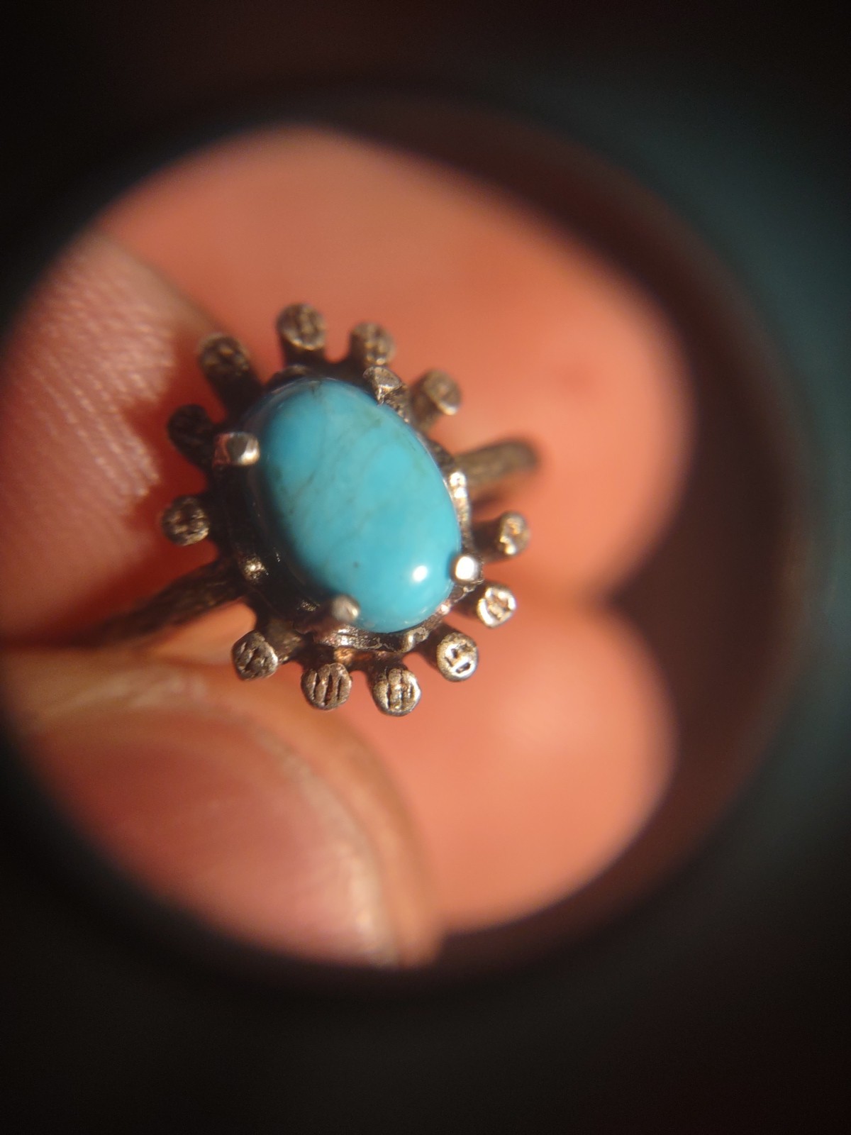 2.4 Grams Size 4 Modern 925 Sterling Silver Real Turquoise Ring