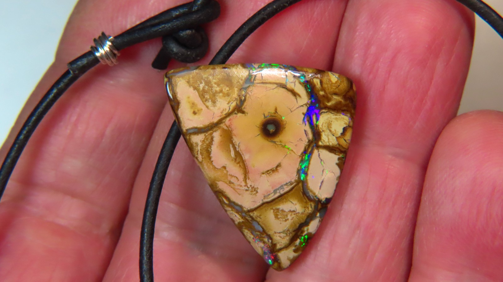 45.5c AUSTRALIAN QUEENSLAND BOULDER OPAL SIDE DRILLED SURF PENDANT OCA19339