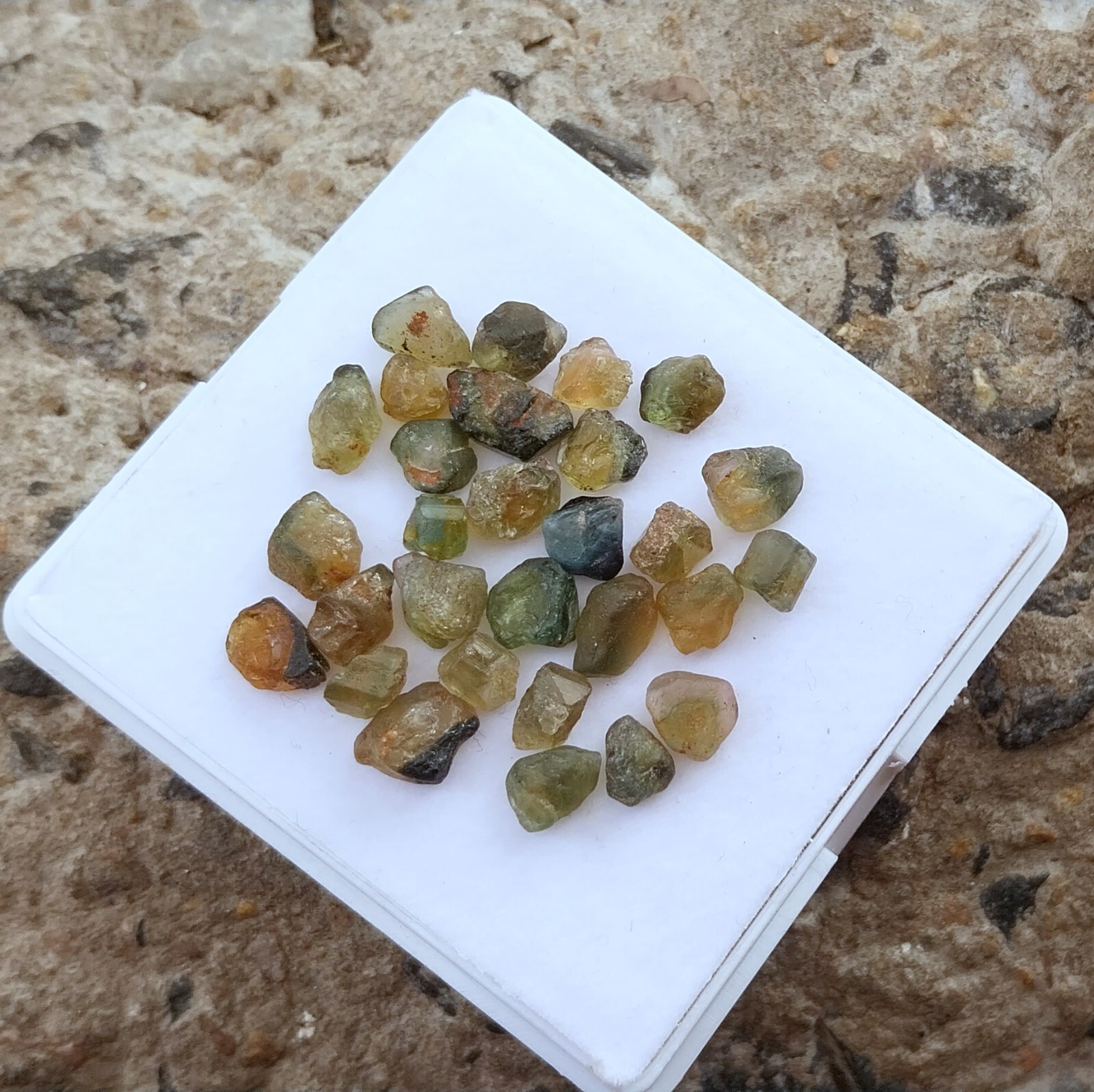 40 Carat 5 to 8 MM Natural Multi Color Tourmaline Raw Rough 29 Piece Lot Gems