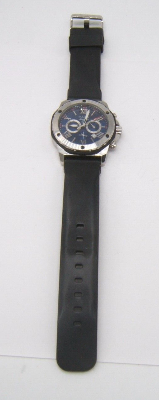 BULOVA MARINE STAR DIVERS WRIST WATCH 98B258 EXC COND WORKING NEW BATTERY