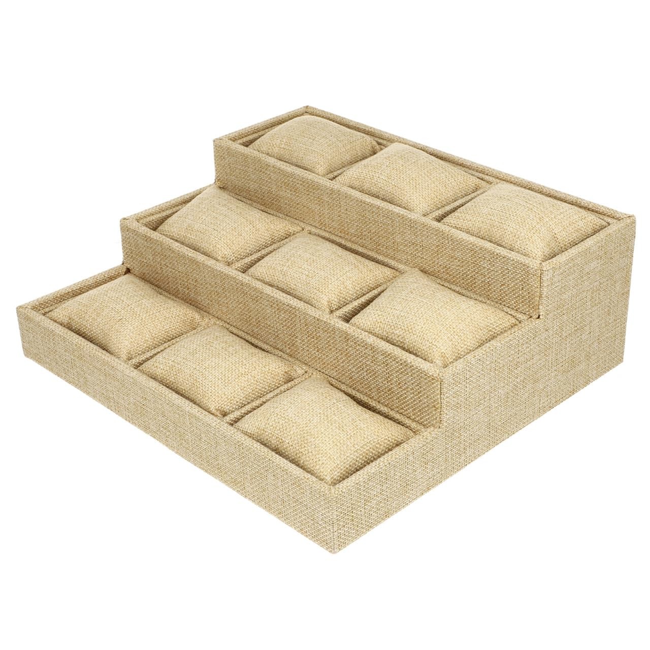 Watch Tray Organizer with 9 Soft Pillows Multi-Grid Jewelry Storage Display f…