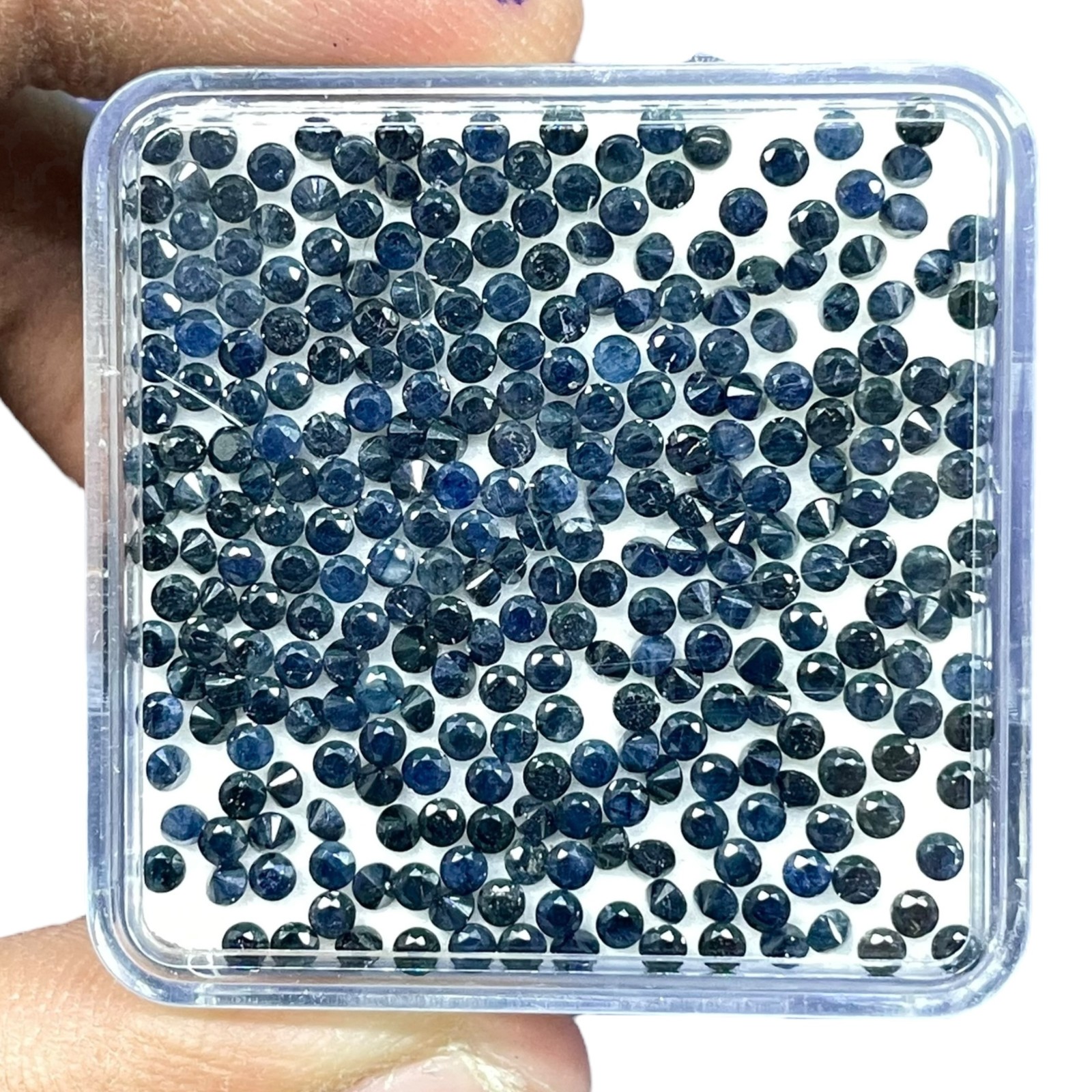 100 Pcs Natural Blue Sapphire 2mm Round Diamond Cut Calibrated Loose Gemstones