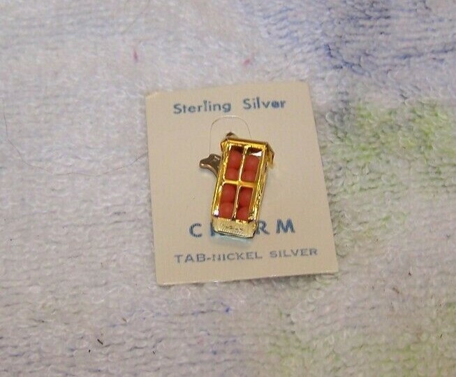 Sterling Silver Charm Vintage Florida Oranges Crate Nickle Tab