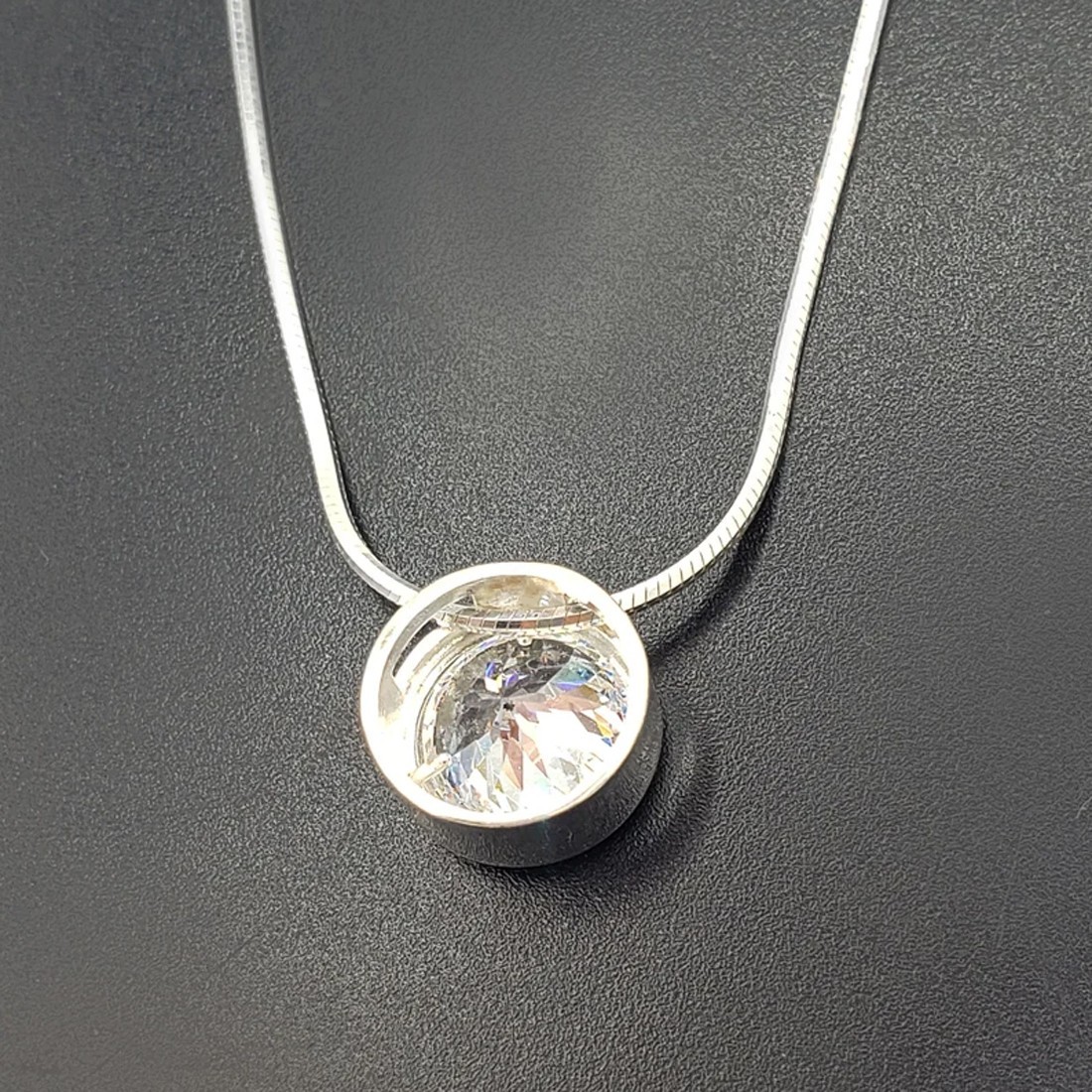 RARE 3.25 Ct Certified White Treated Diamond Solitaire Pendant in 925 Silver