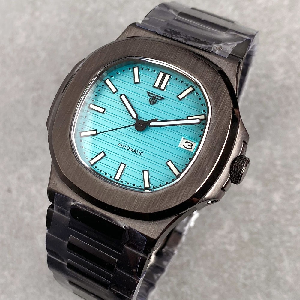 20ATM Tandorio 40mm Black PVD Sapphire Glass Automatic NH35 Movement Men Watch