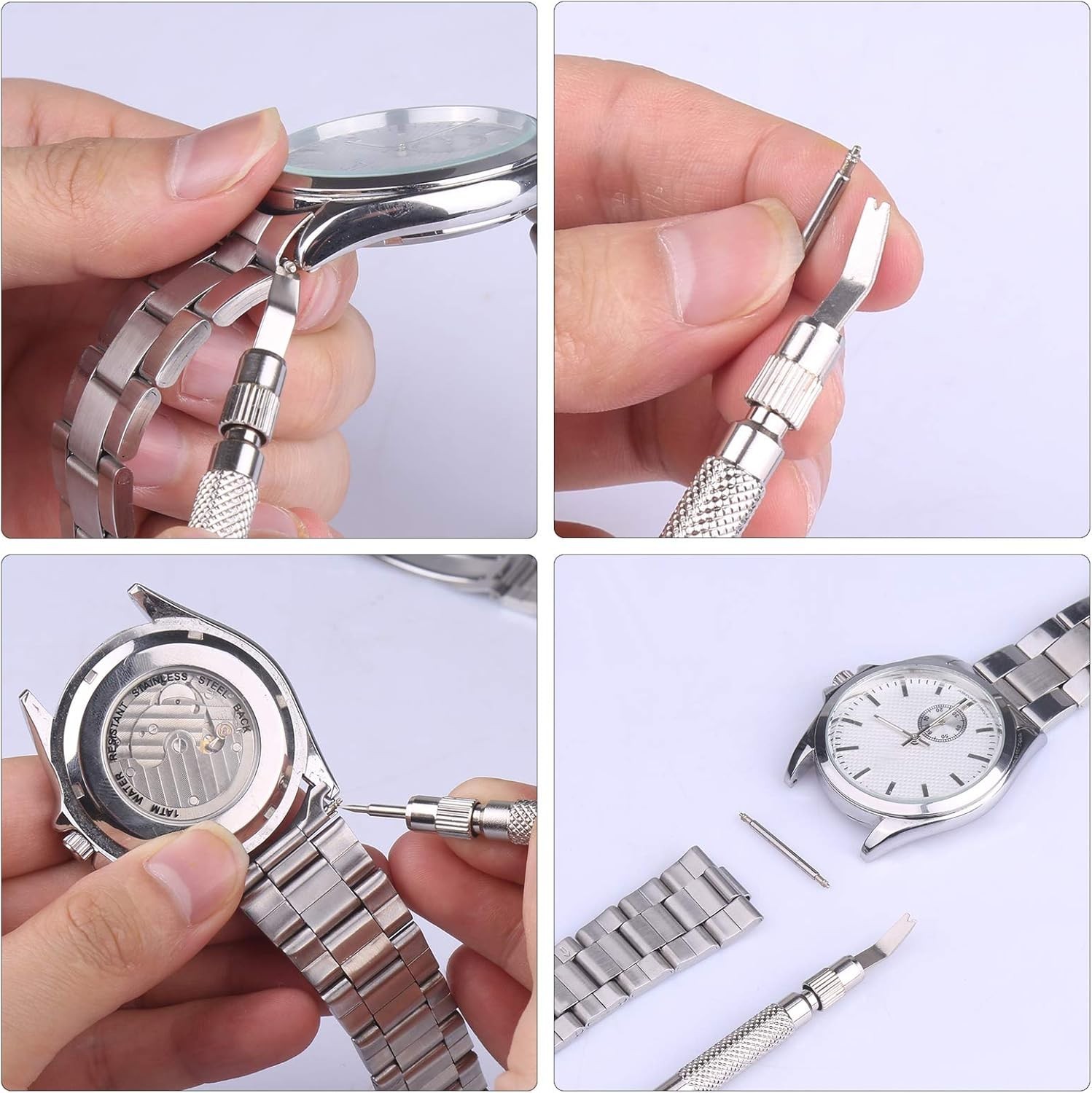 Versatile Watch Pin Replacement Kit with Tools – 316 Stainless Steel, 18-24mm