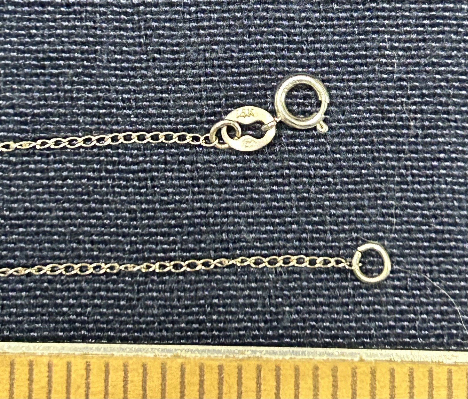 Lady Necklace, Fine Cable Chain, marked 14K White Gold, 15 inch
