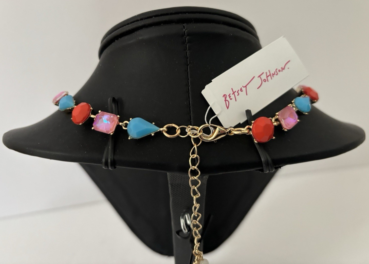 Betsey Johnson Back to School Teacher Pencil Necklace Rhinestones Gold Tone NEW