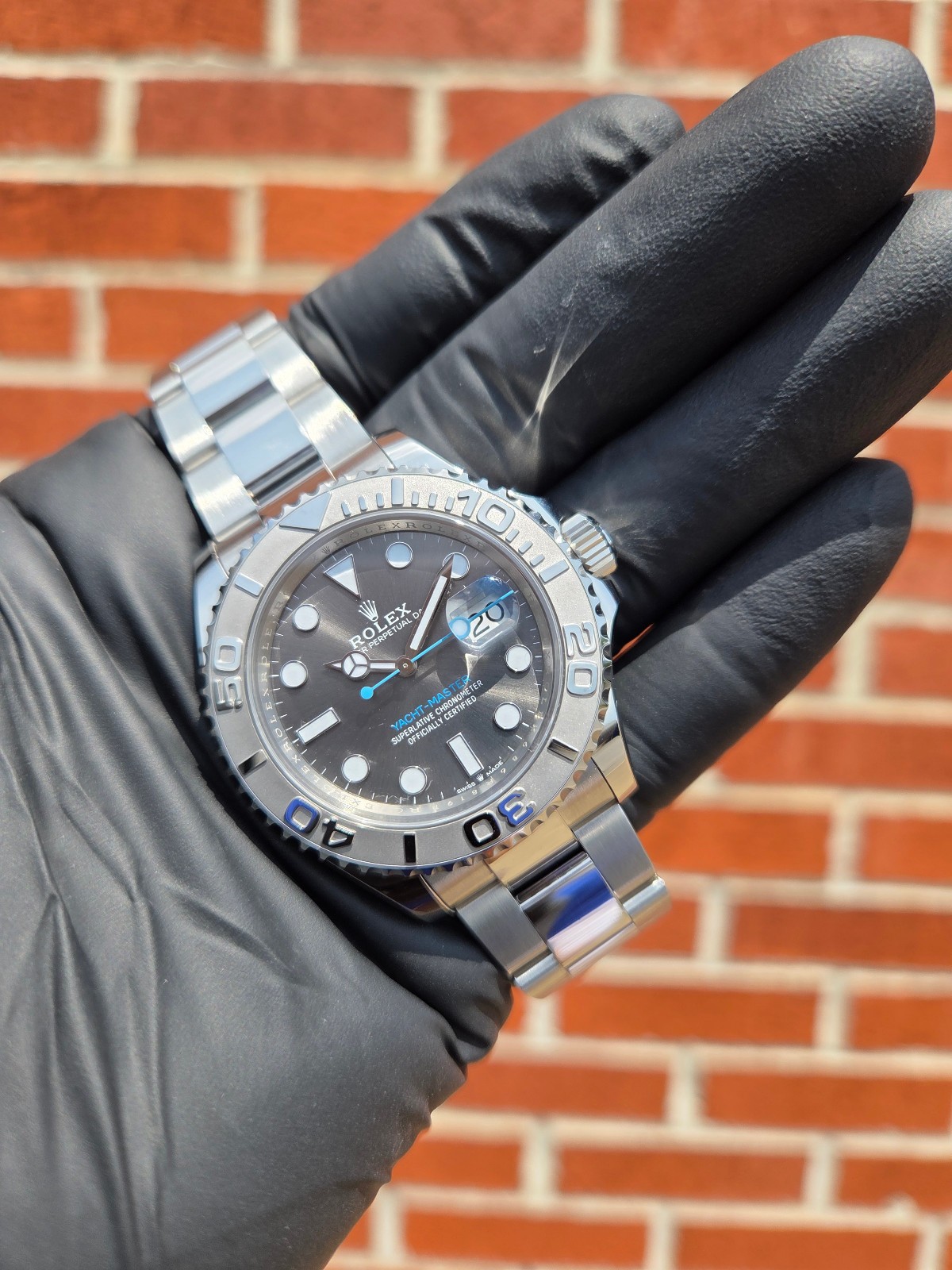 Rolex Yacht Master 126622 40mm Steel Platinum Rhodium Blue Watch Box