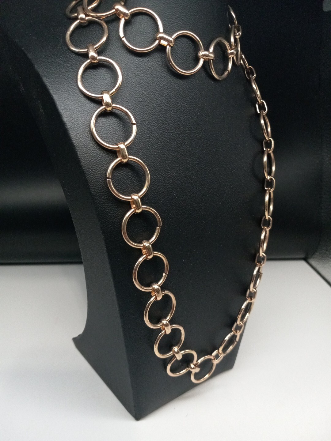 Monet Modernist Gold Tone Open Circle Links 32-in Long Chain Necklace