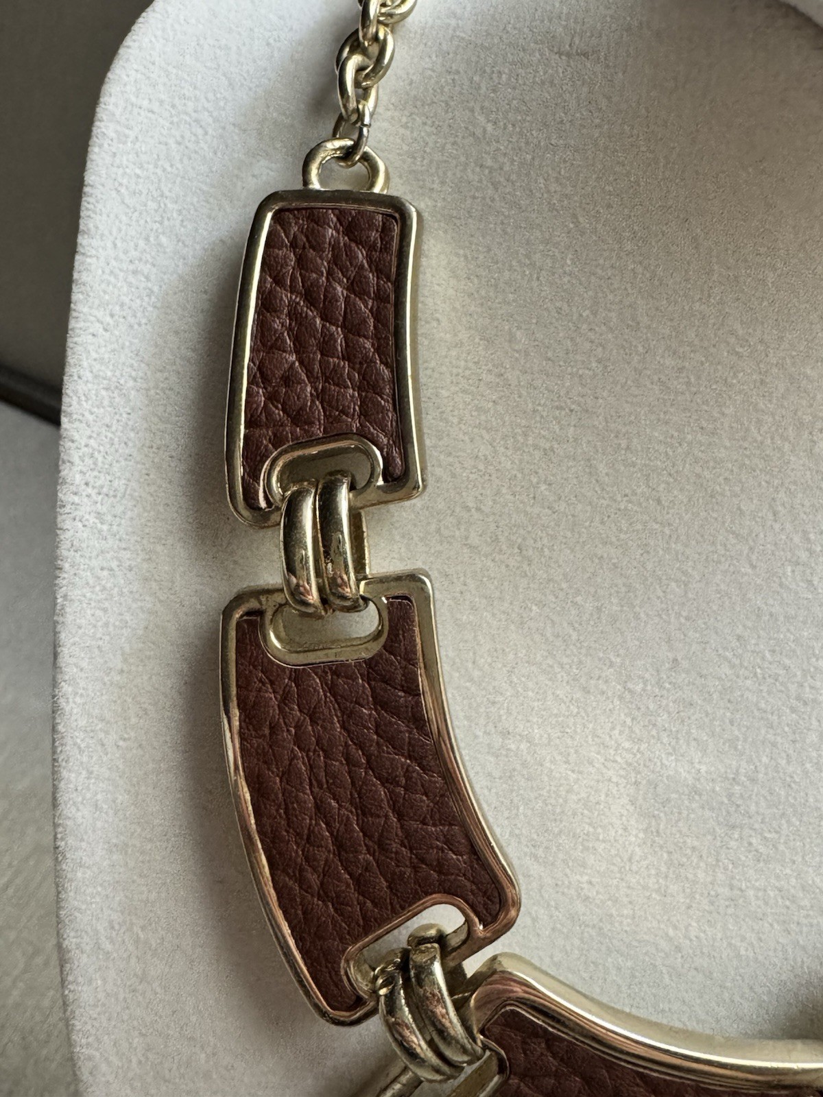 White House Black Market Brown Leather Necklace