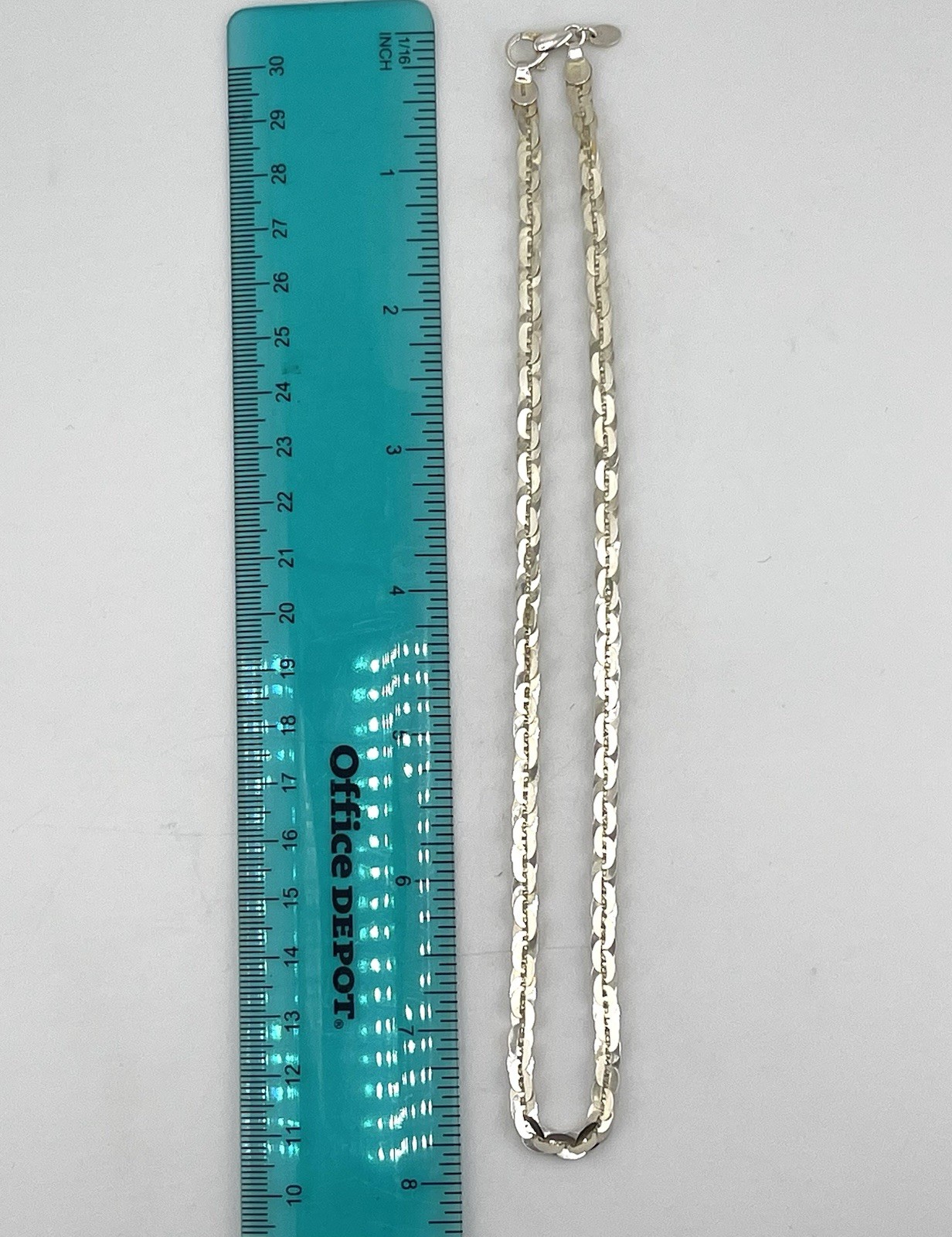 Milor Italy 950 Fine Silver Twisted Mariner Link Necklace 16” VTG Italian Chain