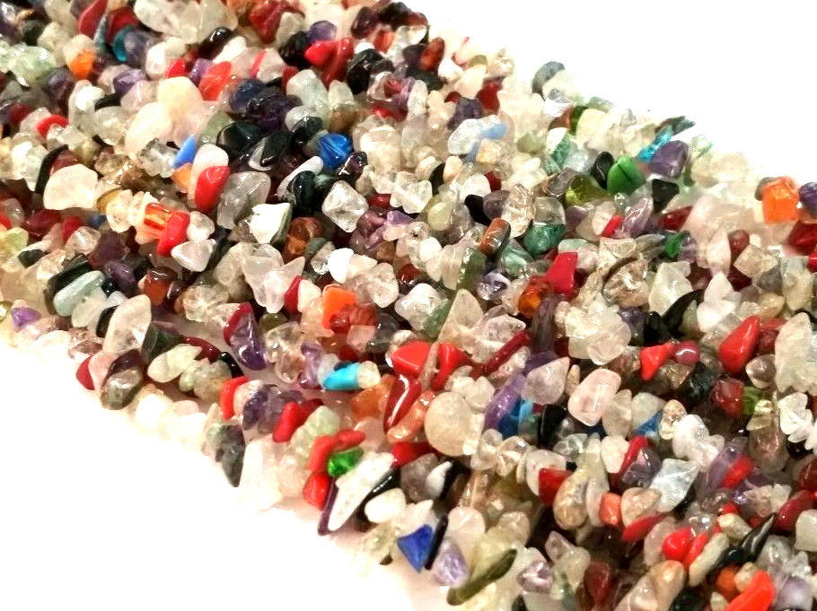 Multi Disco Quartz Chip 4-6mm Smooth Handmade Gemstone Beads 34″Inch 1 Strands