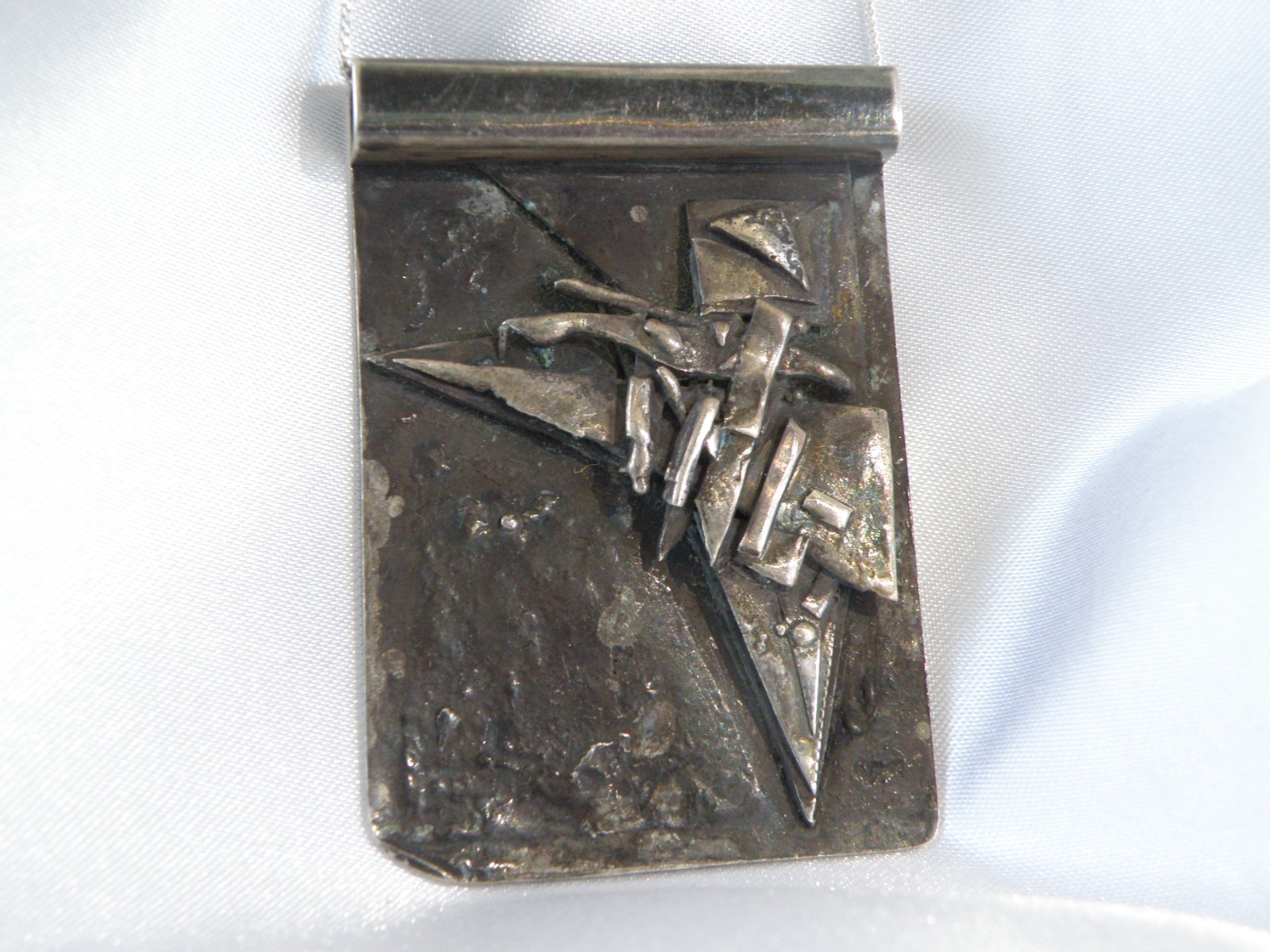 Vintage Brutalist Sterling Silver 925 Studio Huge Pendant Necklace