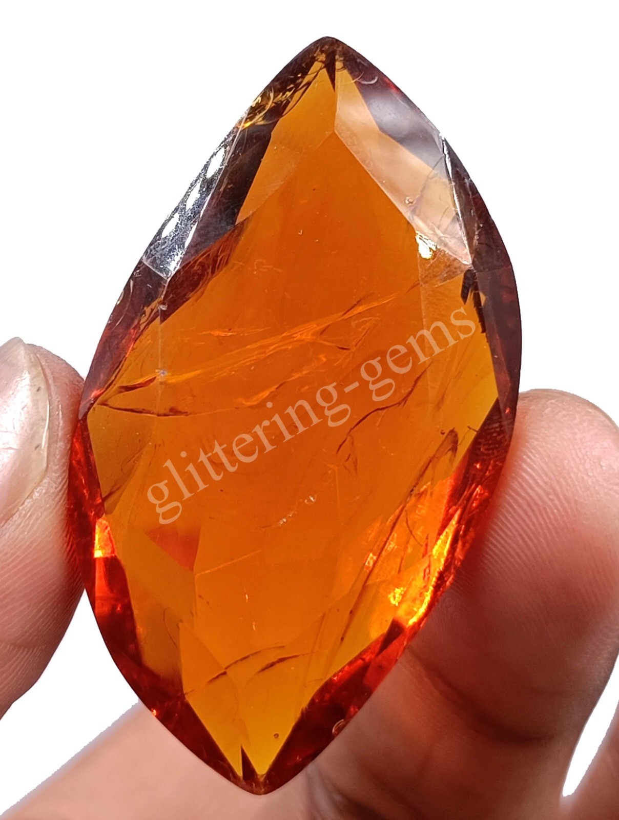 98.25 Ct Fancy Cut Natural Orange Citrine IGL Transparent Loose Gemstone M25