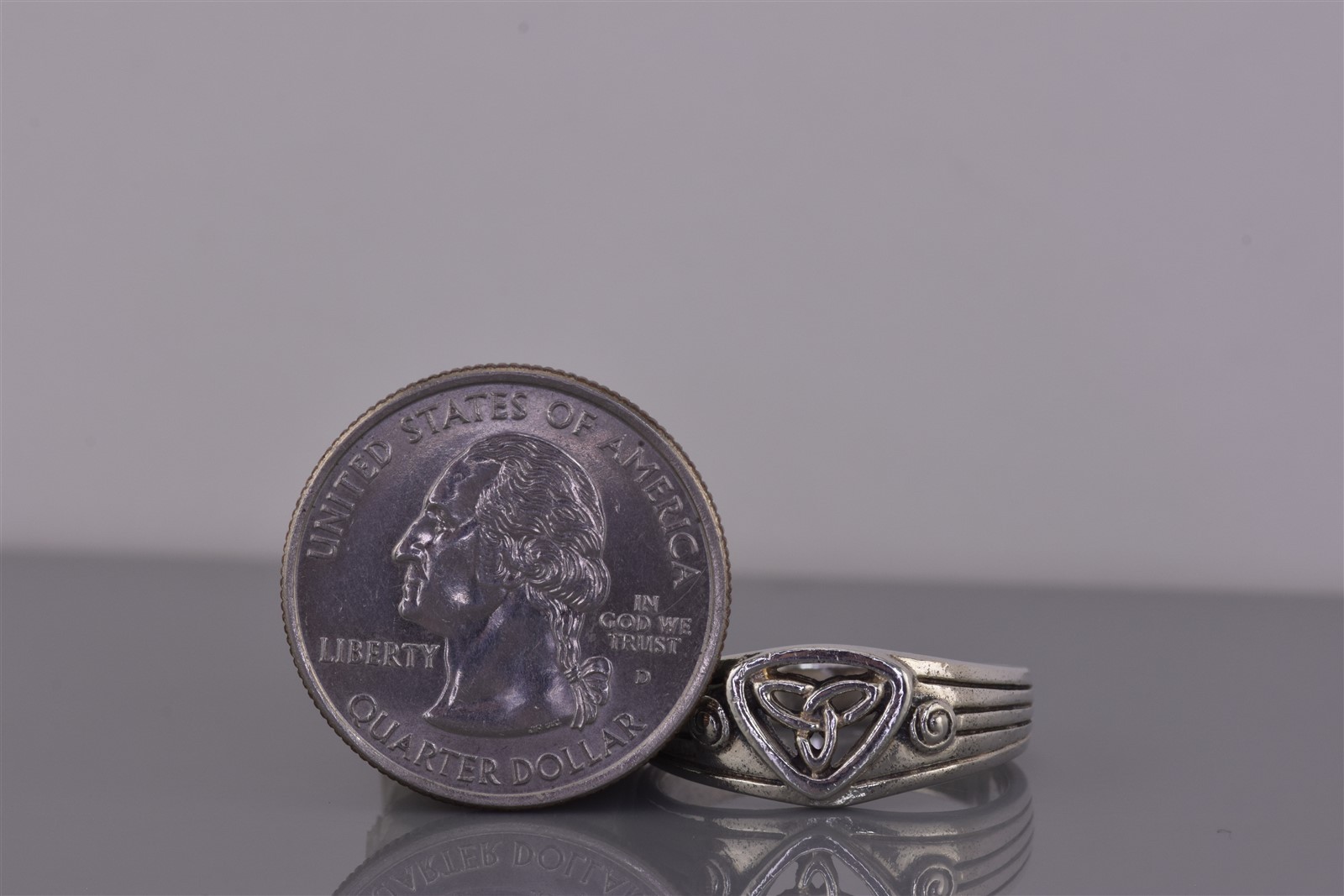 Peter Stone Sterling Silver 9mm Open Celtic Trinity Knot Band Ring 925 Sz: 9