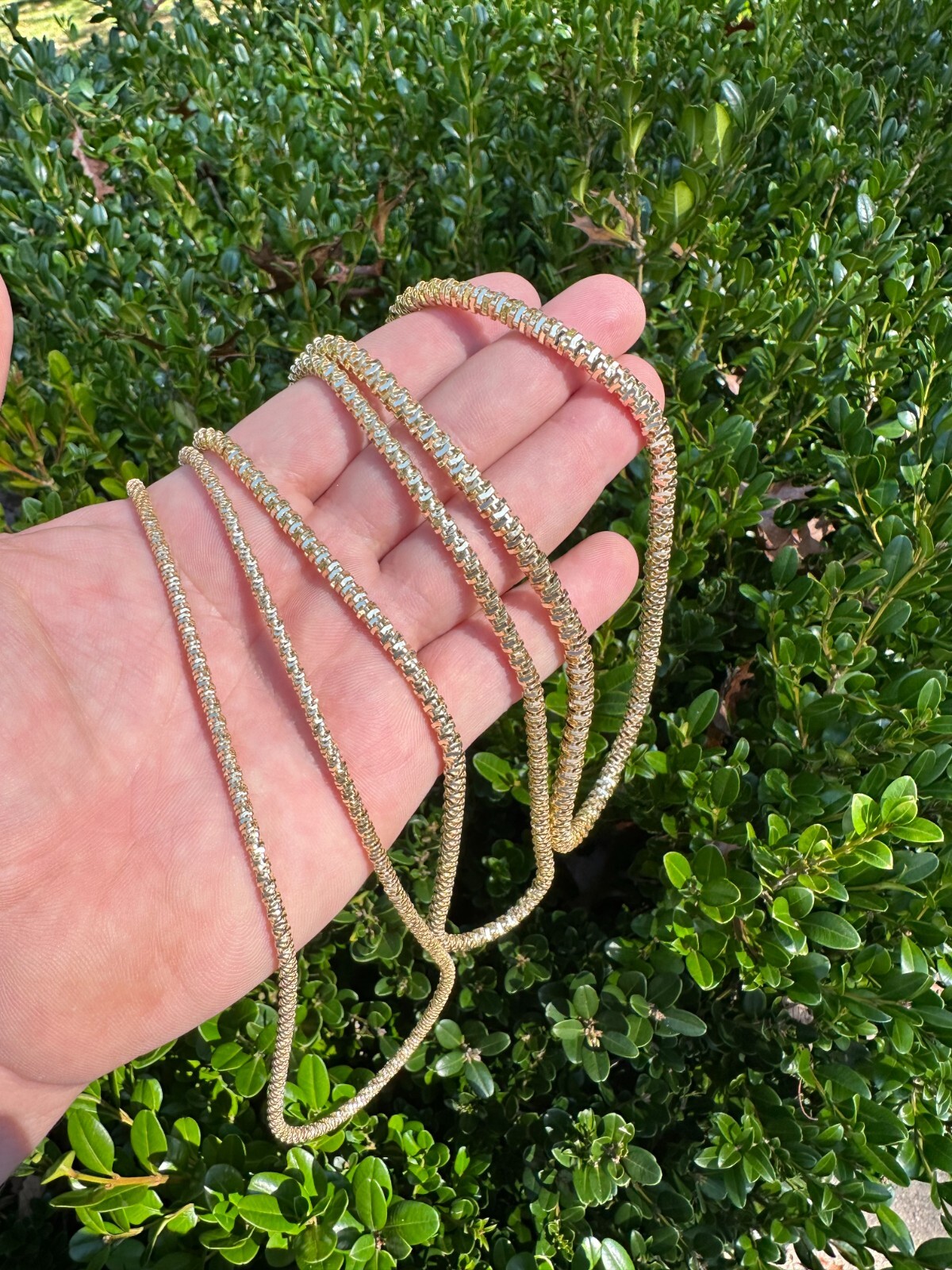 14k Gold Vermeil 925 Silver Diamond Cut Sparkle Ice Rope Chain Necklace 3-5mm