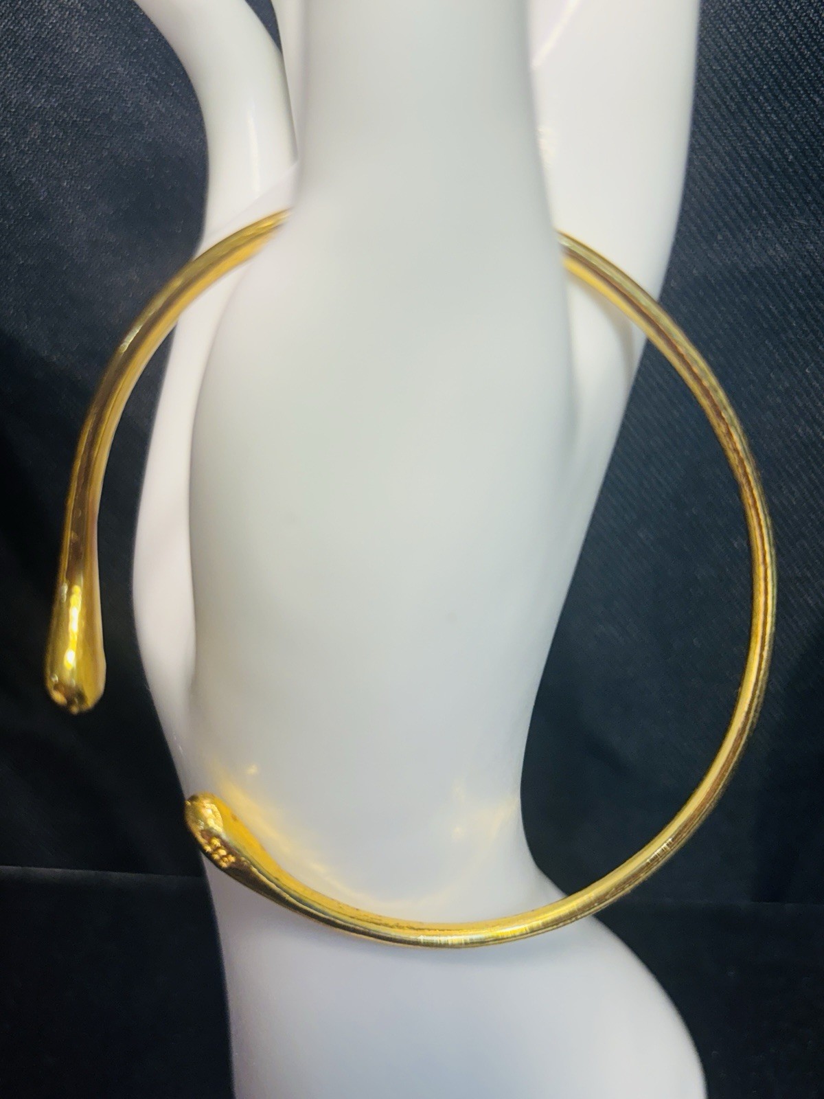 925 Vermeil Gold over Sterling Silver Open Bangle Bracelet 3in x2.5in 12.43grams