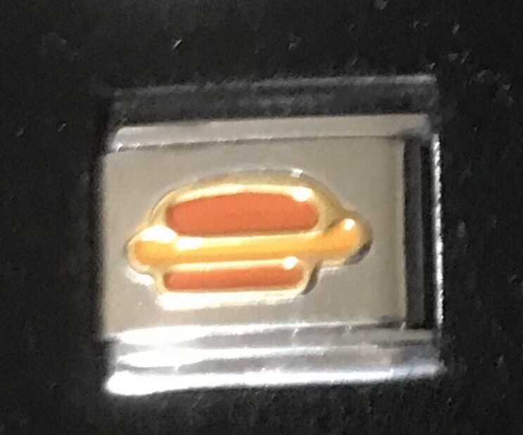 Hot Dog Wholesale Italian Charm Enamel Link 9MM K15