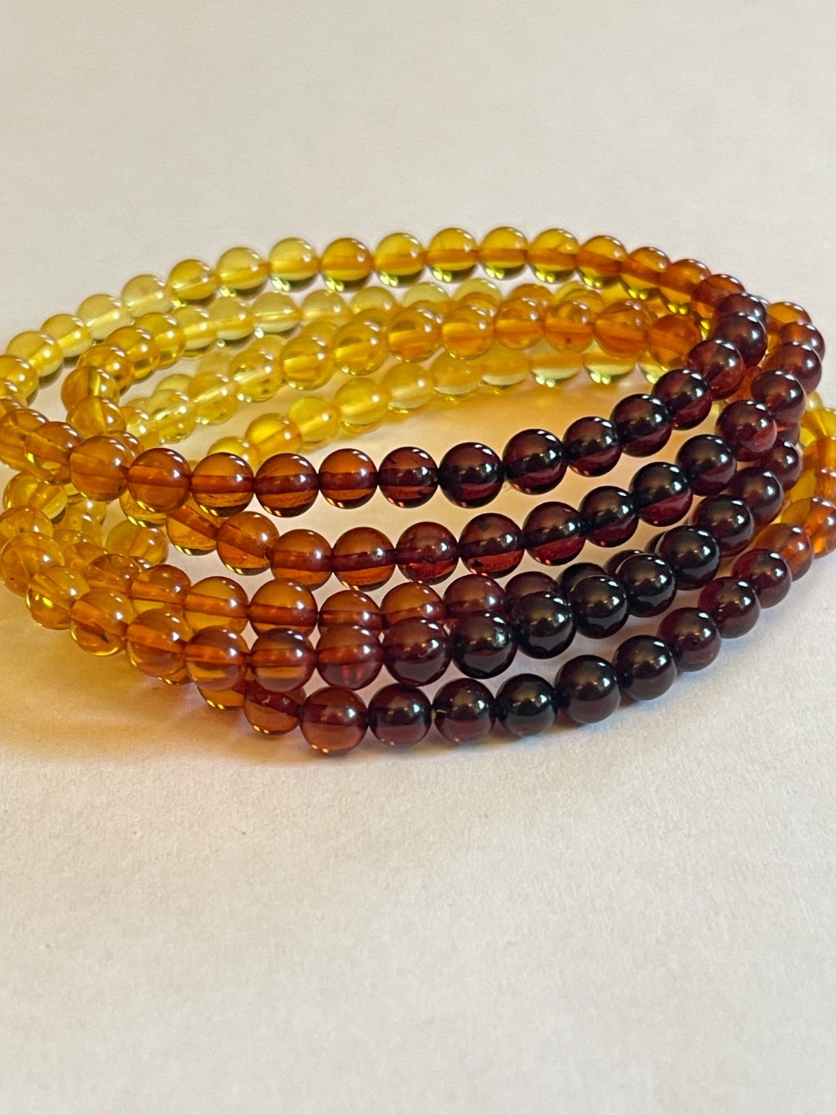 Amber Beaded Bracelet Natural Mixed Color Amber Blood Amber Baltic Amber 5mm 1pc