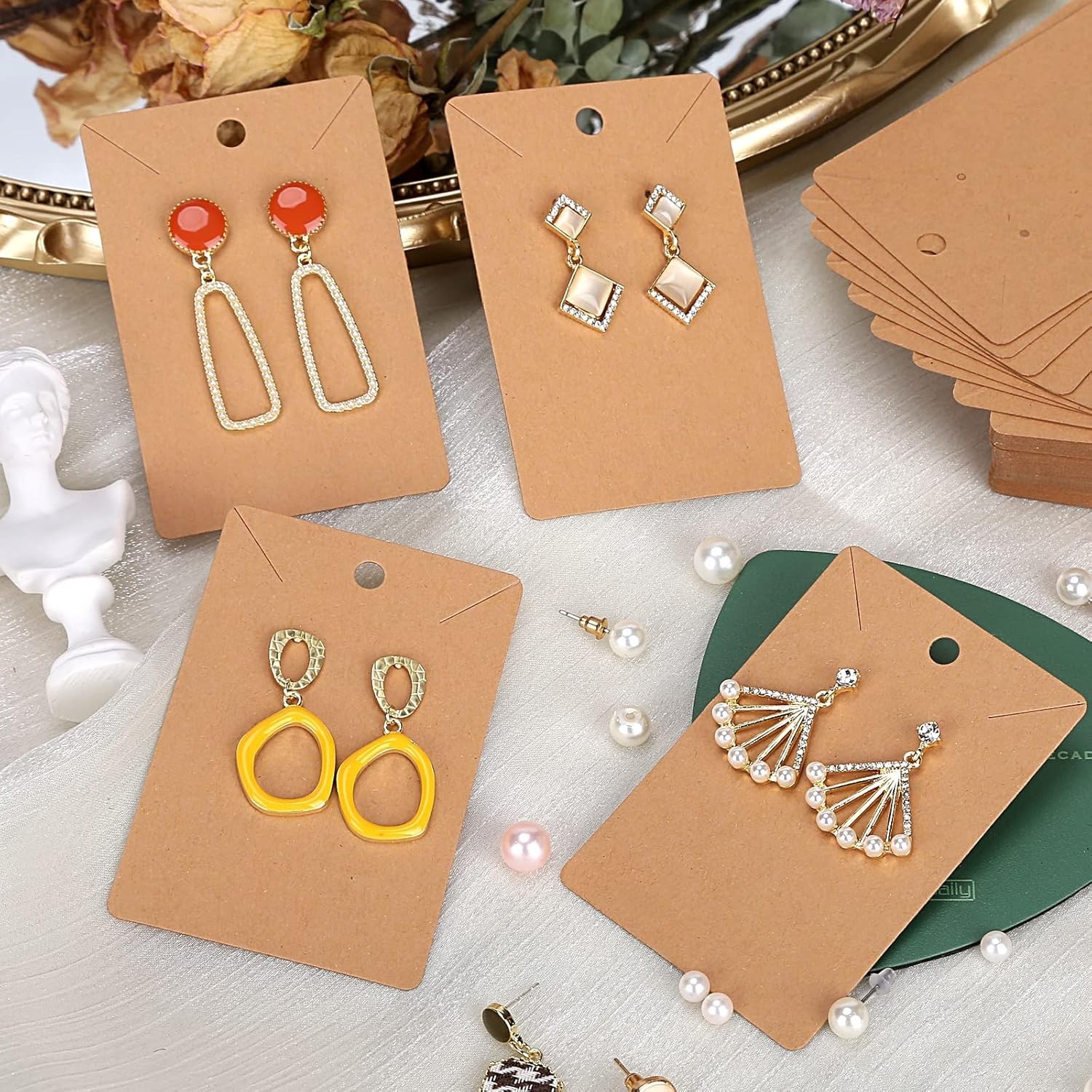 Earring Display Cards – 3.5 X 2.4 Inches Earring Cards with Packaging Bags for E
