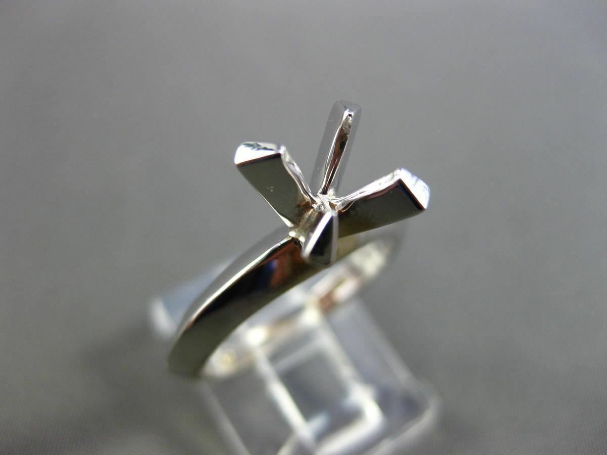 ESTATE 14KT WHITE GOLD 3D TENSION SOLITAIRE SEMI MOUNT ENGAGEMENT RING #24580