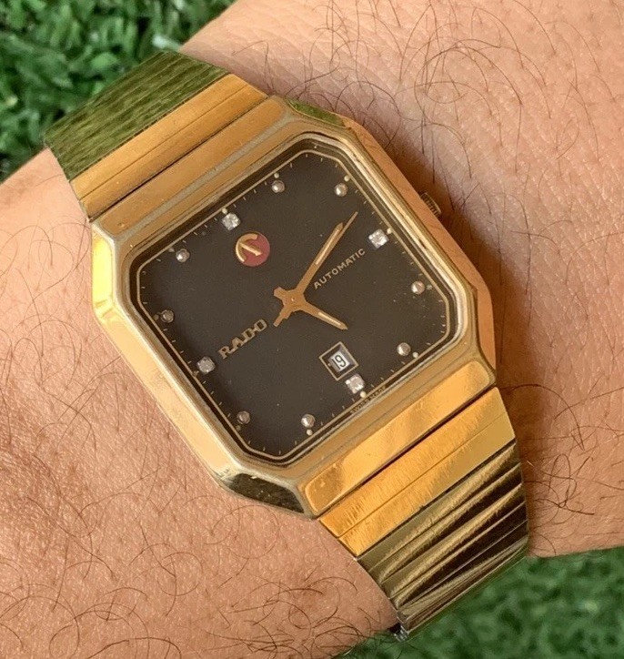 Vintage Rado Automatic Gold-Tone Watch 32mm x 35mm Classic Rectangular Original