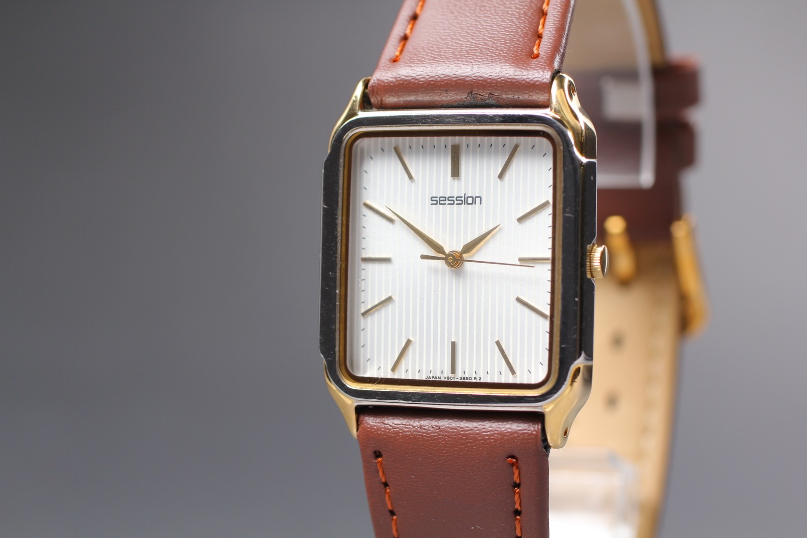Vintage 1990 *N MINT* Seiko Session V801-5460 Tank Quartz Men Watch From JAPAN