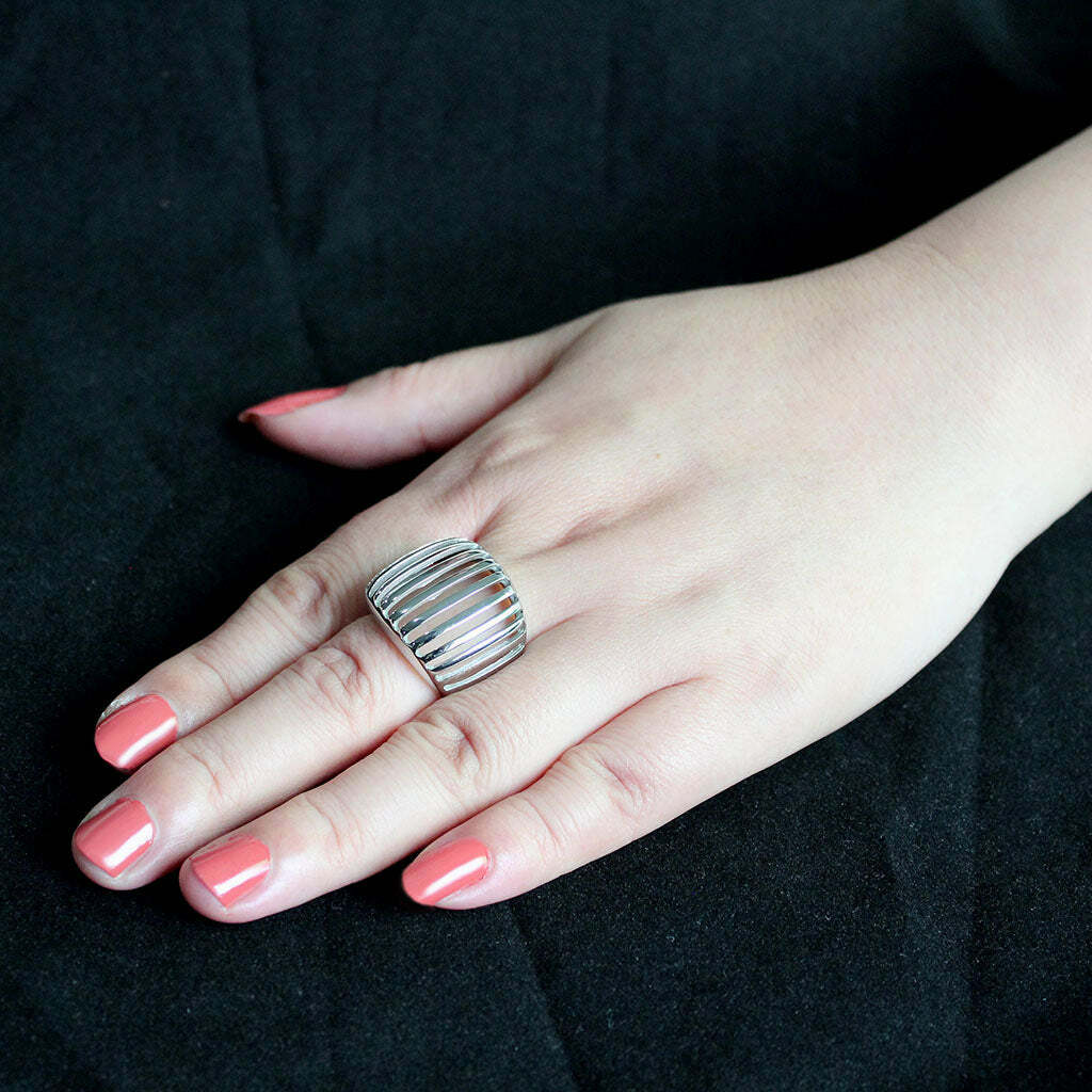 TK3805 – High polished (no plating) Stainless Steel Ring with NoStone in No