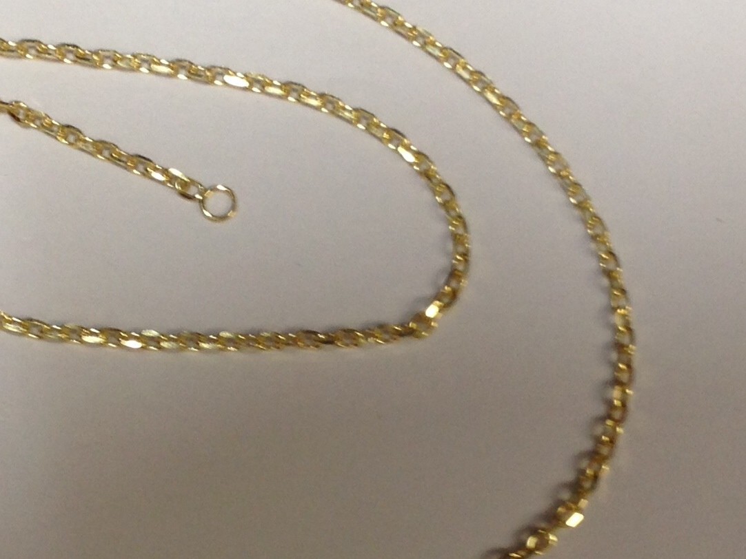 14k Yellow Gold 18″ Solid Cable Link Pendant Chain/Necklace 1.4 mm 2.3 grams