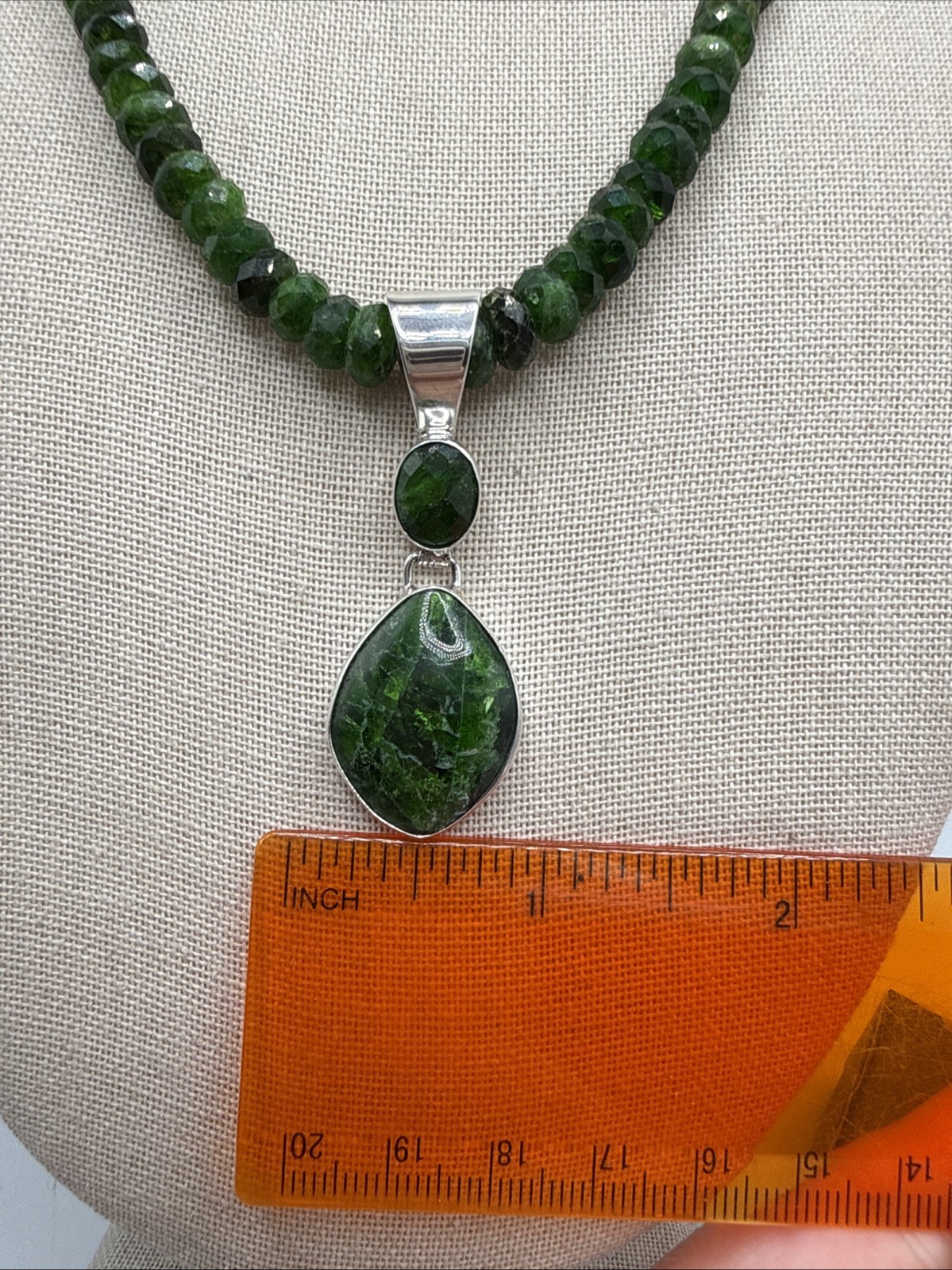 Jay King Natural Russian Chrome Diopside Sterling Silver Necklace & Pendant NWT