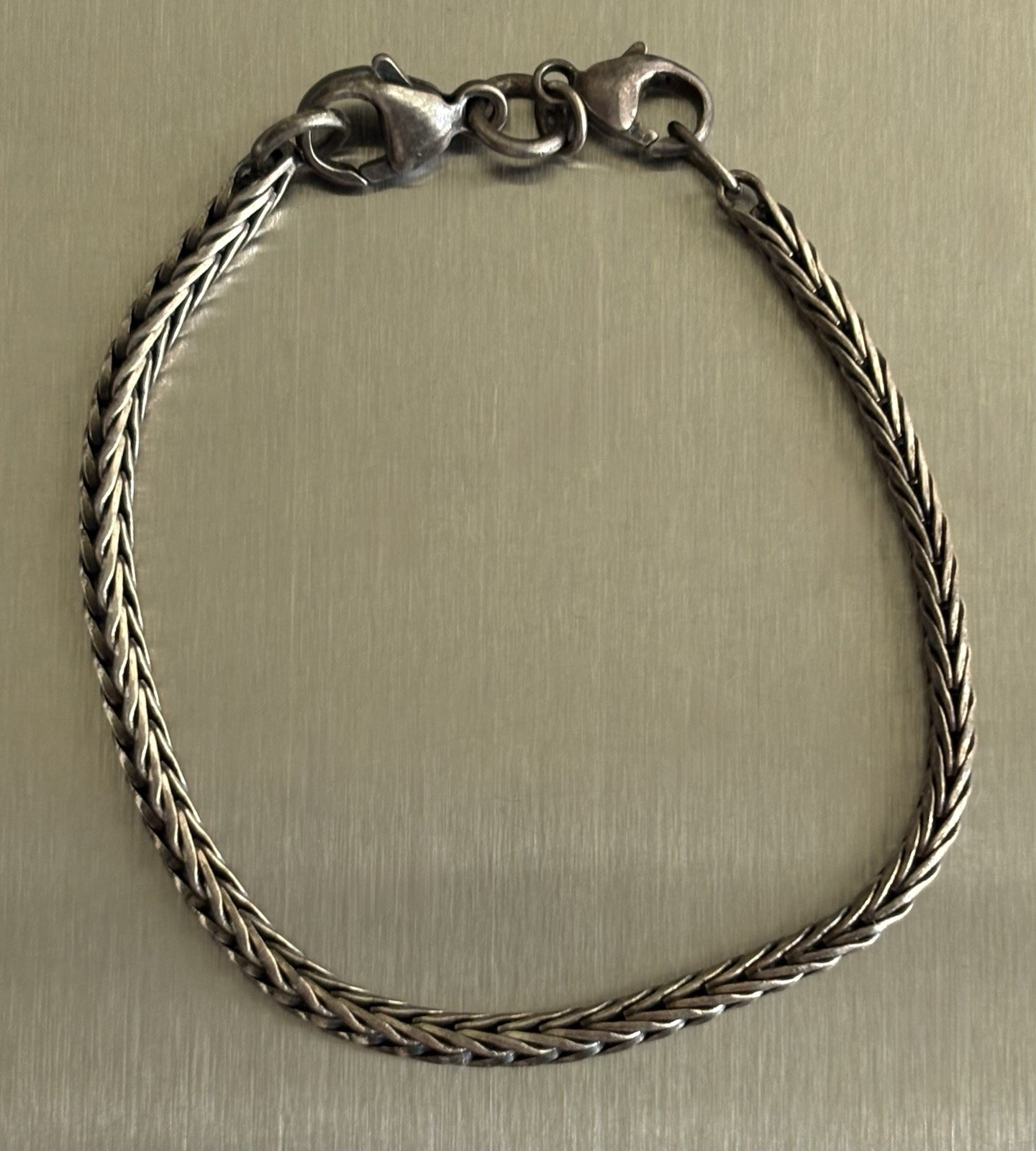 Vintage 925 Sterling Silver Foxtail Spiga Chain Link Bracelet 7” 3mm wide