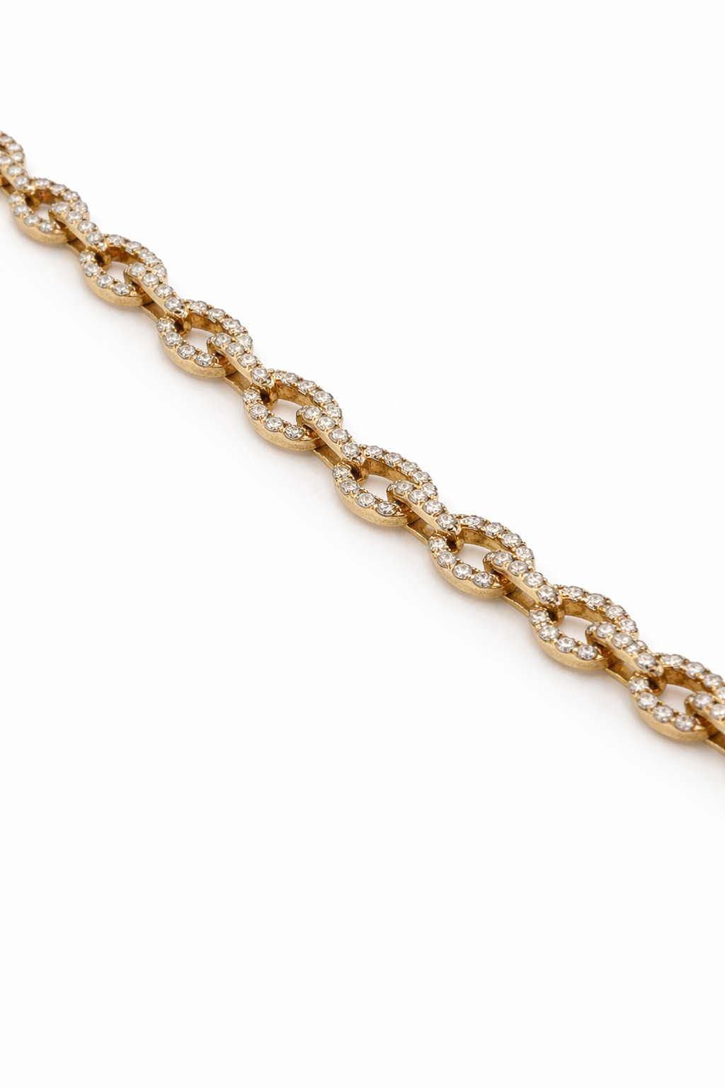 10K Yellow Gold Infinity Link Diamond Necklace 9.20CTW Natural Diamonds VS2-SI1