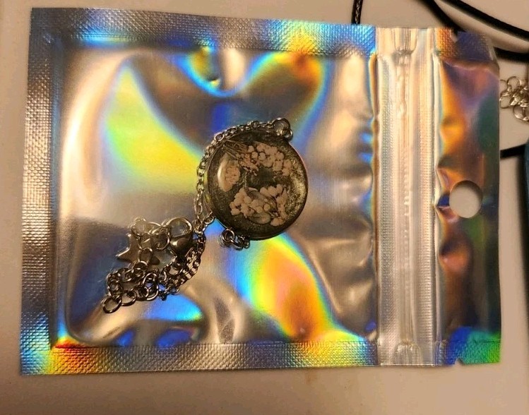 Handmade Resin Bracelet – Stainless Steel – 8″ Adjustable – Green Floral
