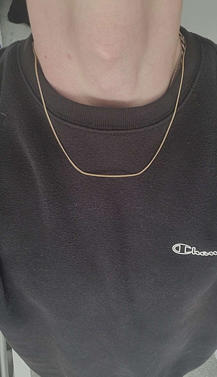 9CT SOLID Gold Curb Necklace Chain Hallmarked 375 2.86g / 1.37mm / 20inch 50cm