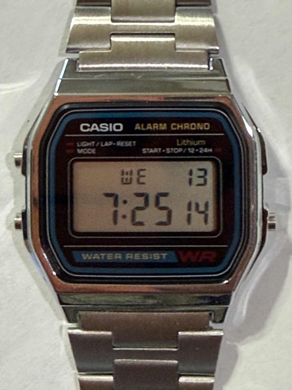 VTG Casio classic quartz steel men watch A158W chrono / alarm / light READ