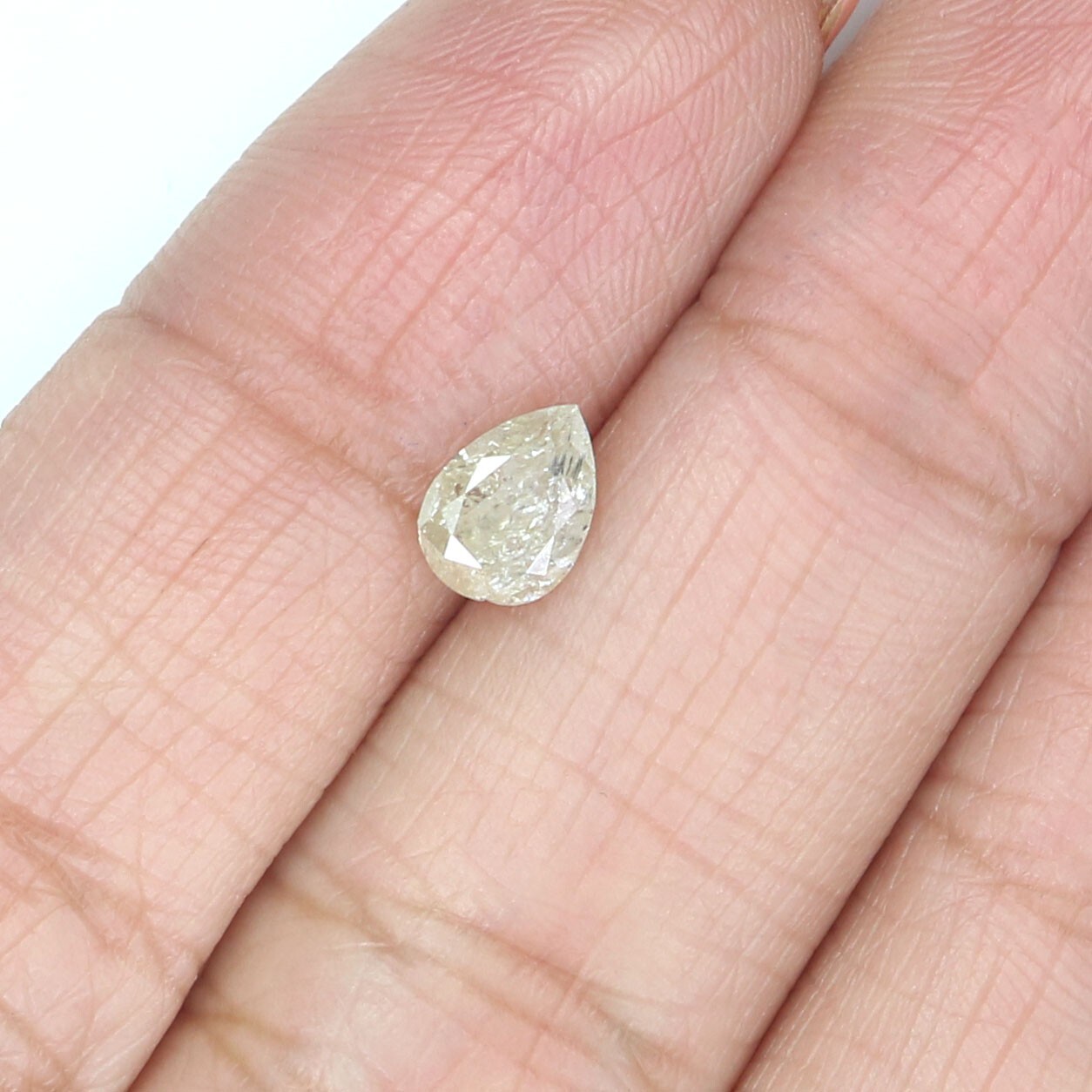 0.78 CT Natural Loose Pear Diamond 6.40 MM Yellow Grey Color Diamond NQ7641