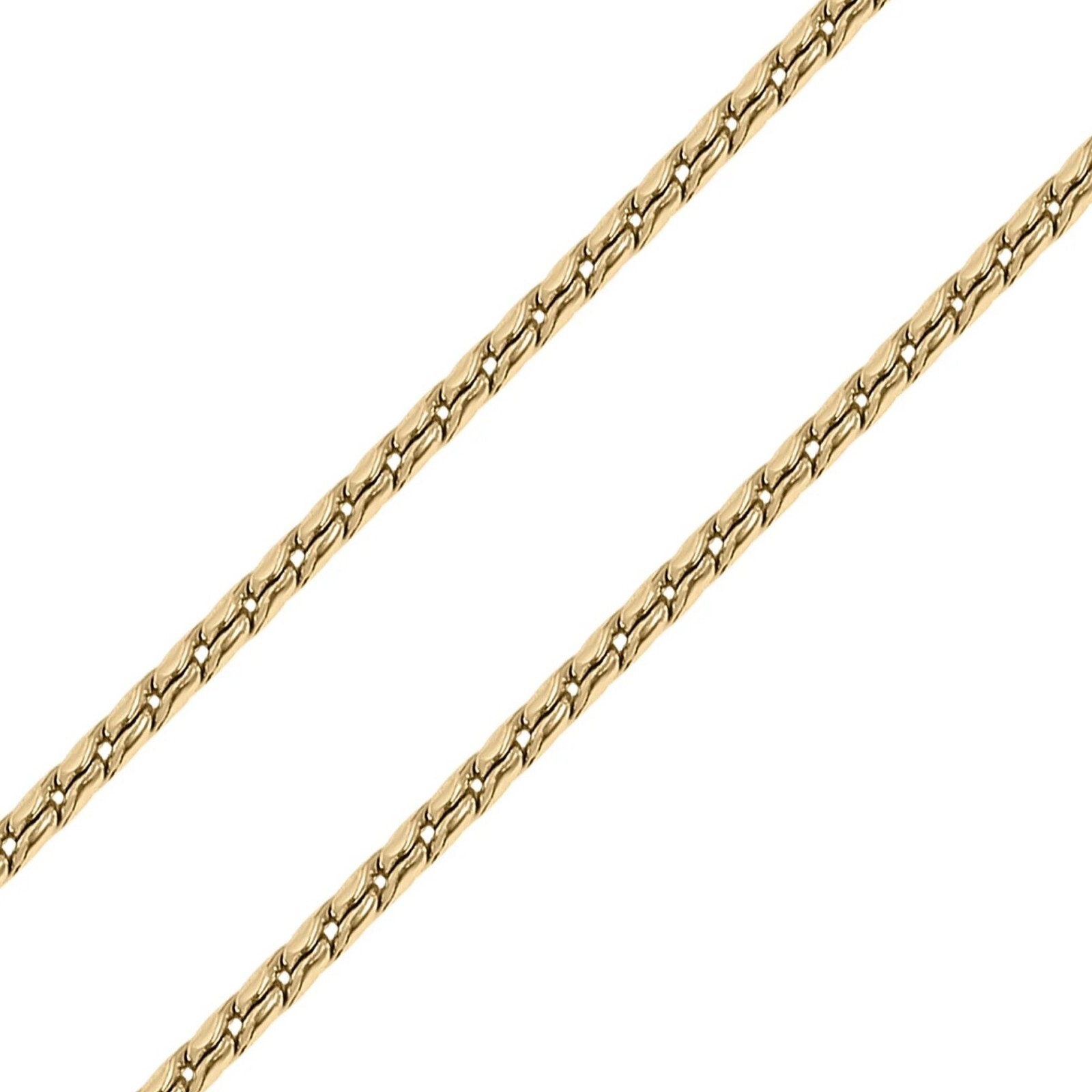 Spiral Serpentine Chain Gold PVD Plate 316L Stainless Steel 1.4mm Necklace