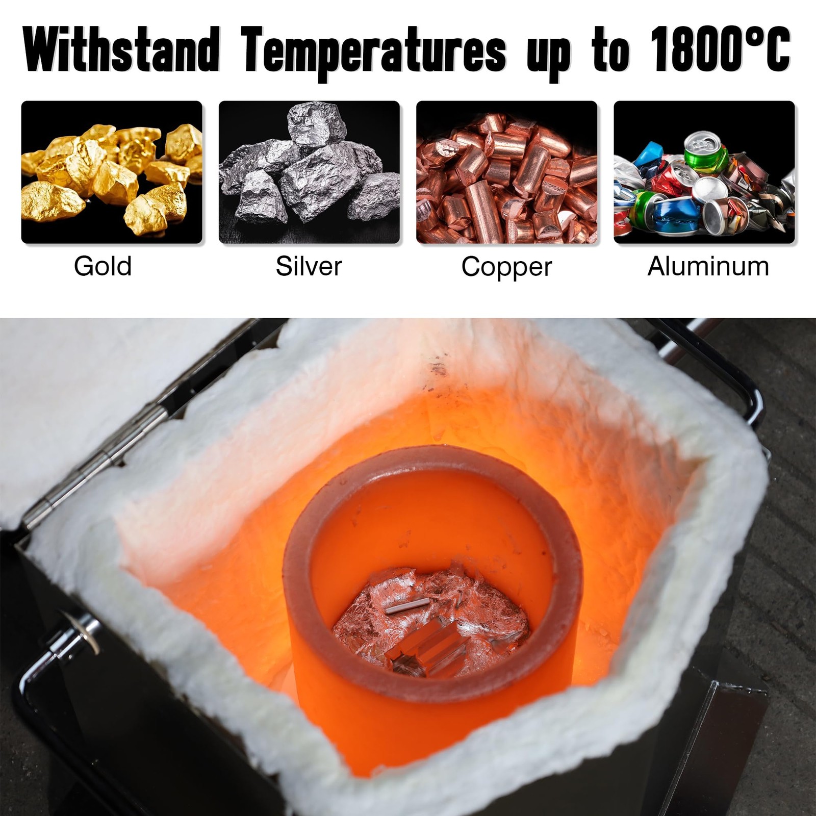 4.5kg #4 Silicon Carbide Graphite Crucibles,Crucibles for Melting Metal,Withs…
