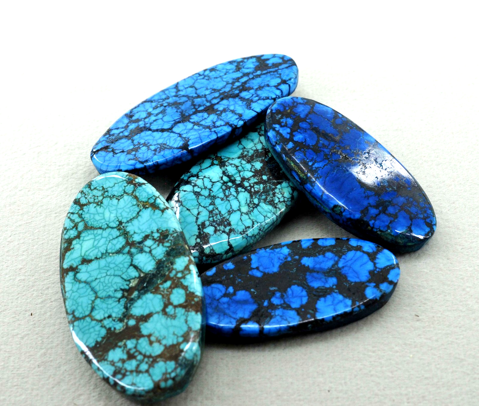 EGL Certified 480 Ct Natural Spiderweb Turquoise Blue Oval Loose Gemstone Lot