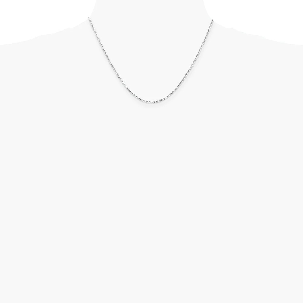 14K White Gold 2.0mm Diamond-Cut Quadruple Rope Chain Necklace 16″-30″