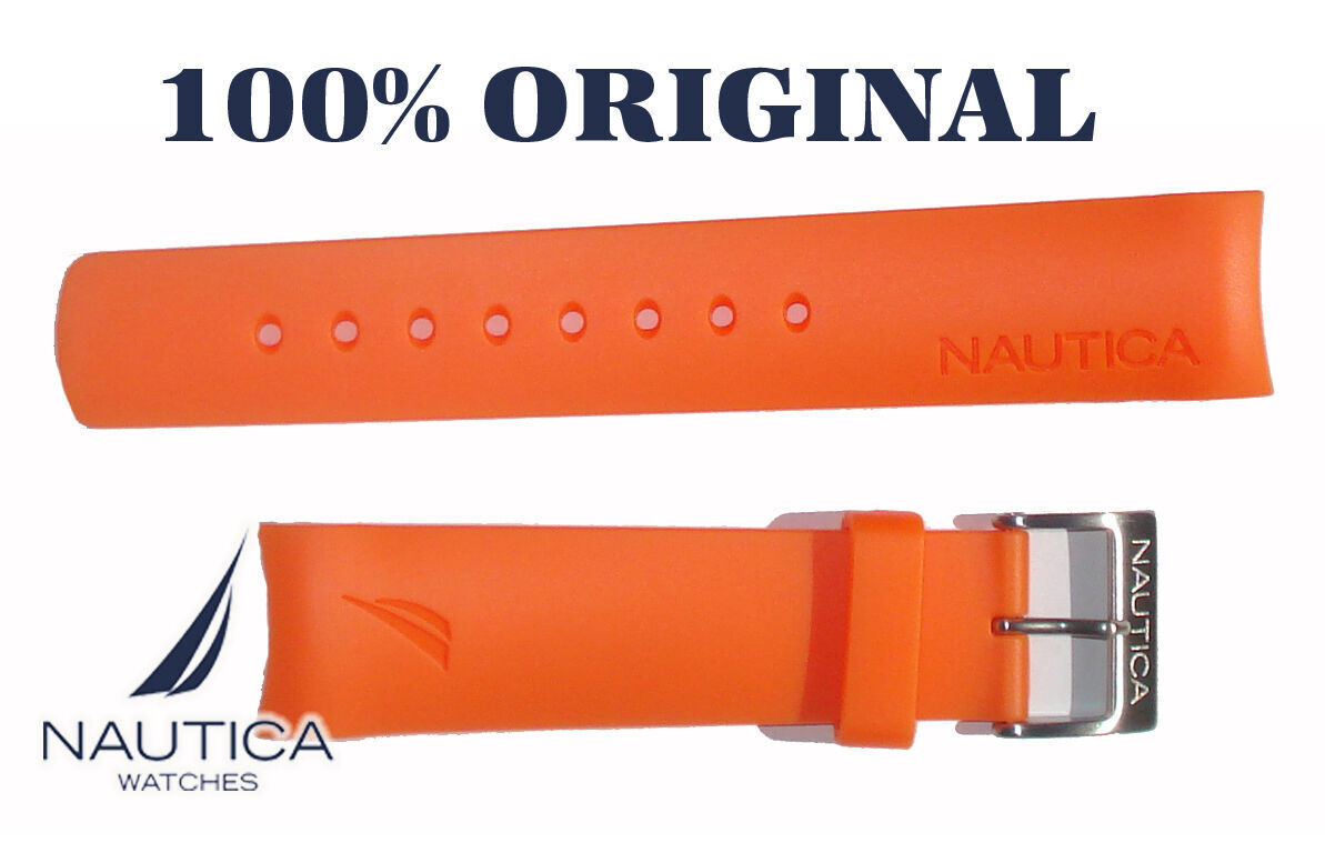 22 mm Authentic NAUTICA NTC Men’s NST Silicone Rubber Watch Band Strap