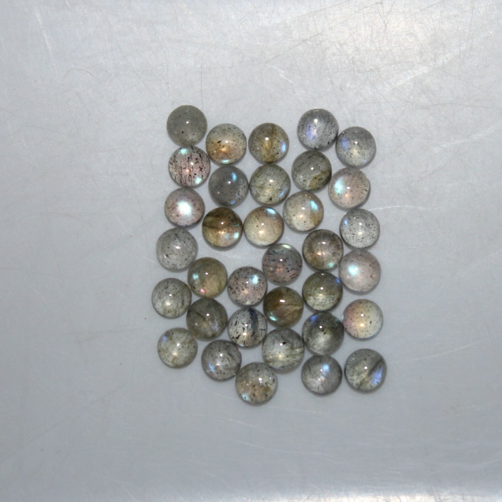 Labradorite 3mm, 4mm, 5mm, 6mm, 7mm, 8mm, 10mm Flat Back Round Cabochon Gem(s)