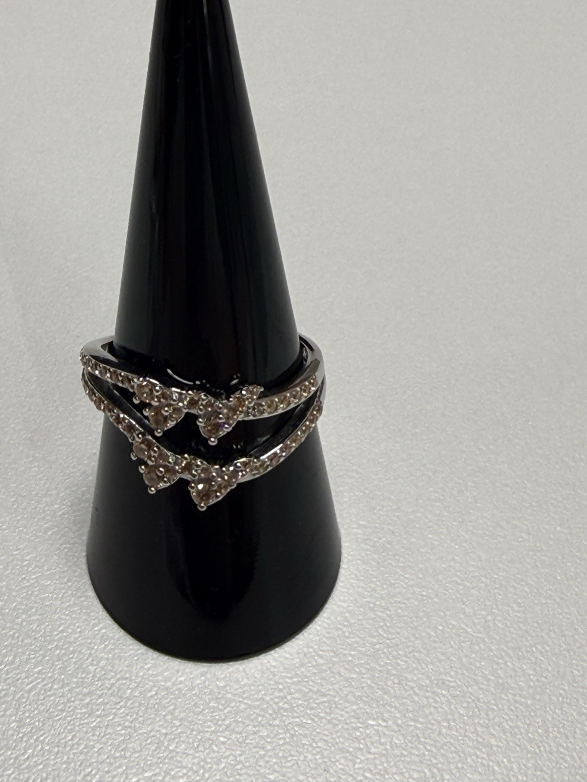 Bomb Party Sterling Club 925 Sterling Silver Dark Smokey Topaz CZ Ring 9 RBP7404