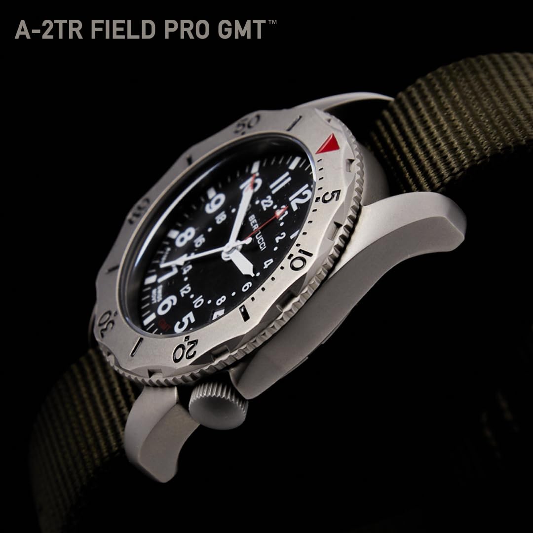 Bertucci A-2TR Field Pro GMT Black dial- #123 Defender Olive nylon band Watch