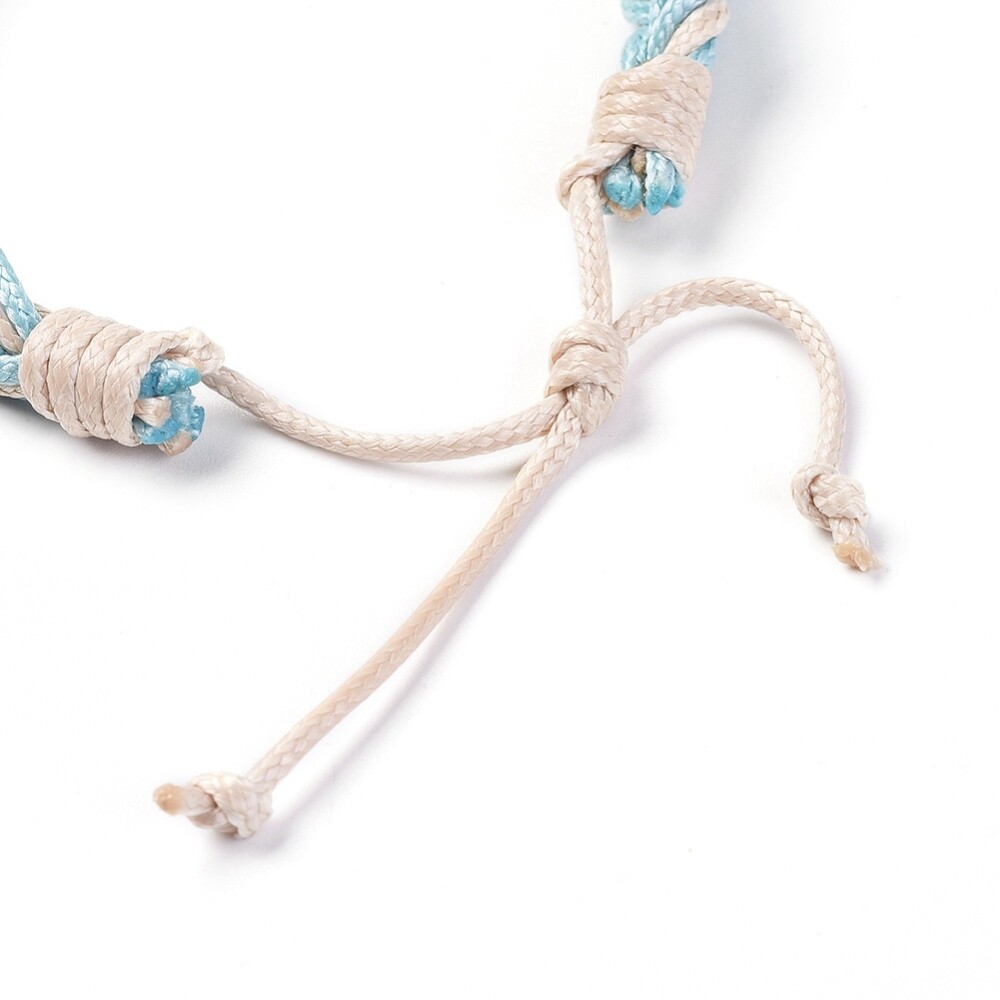 Waxed Cord Braided Bracelets about 2-3/8 inch~3 inch(6.2~7.5cm) inner diameter