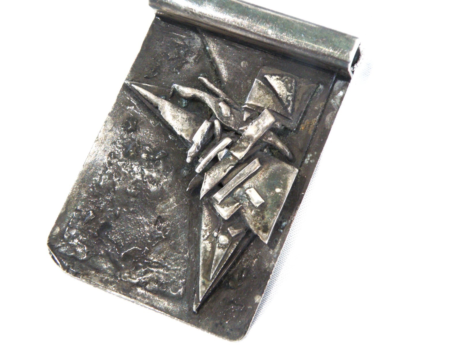 Vintage Brutalist Sterling Silver 925 Studio Huge Pendant Necklace
